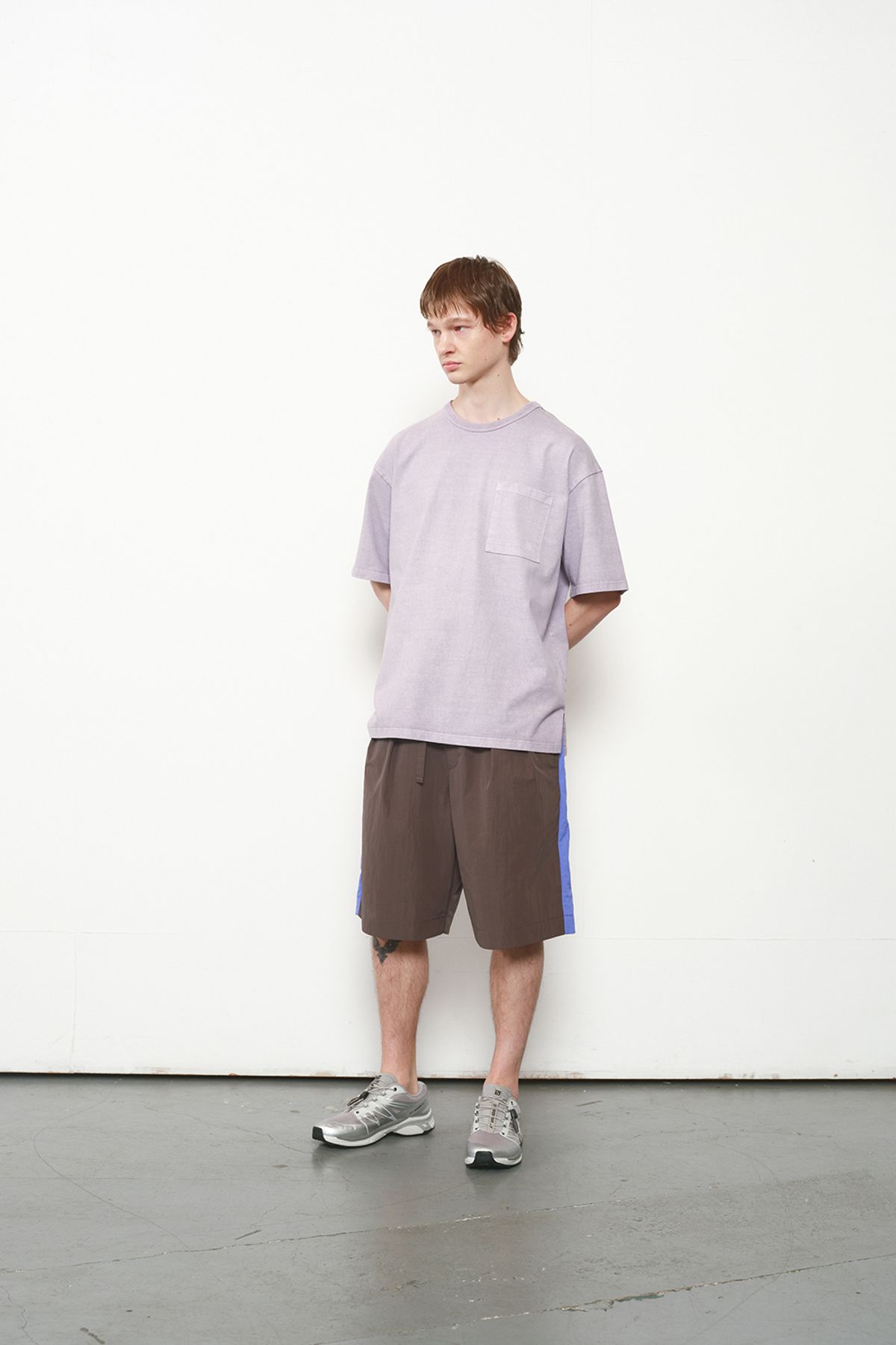 홀리선(HORLISUN) Lawrence Garment Dyeing Short T-shirt Lavender