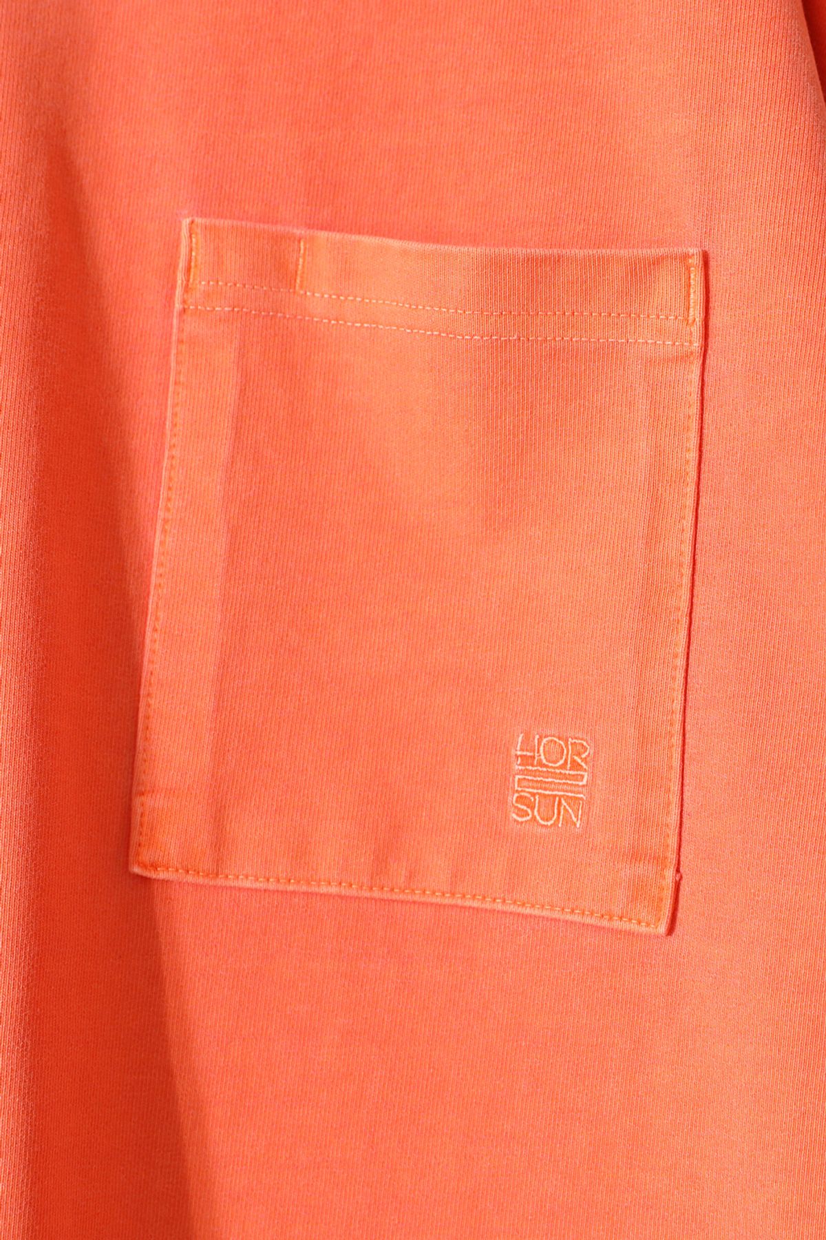홀리선(HORLISUN) Lawrence Garment Dyeing Short T-shirt Orange