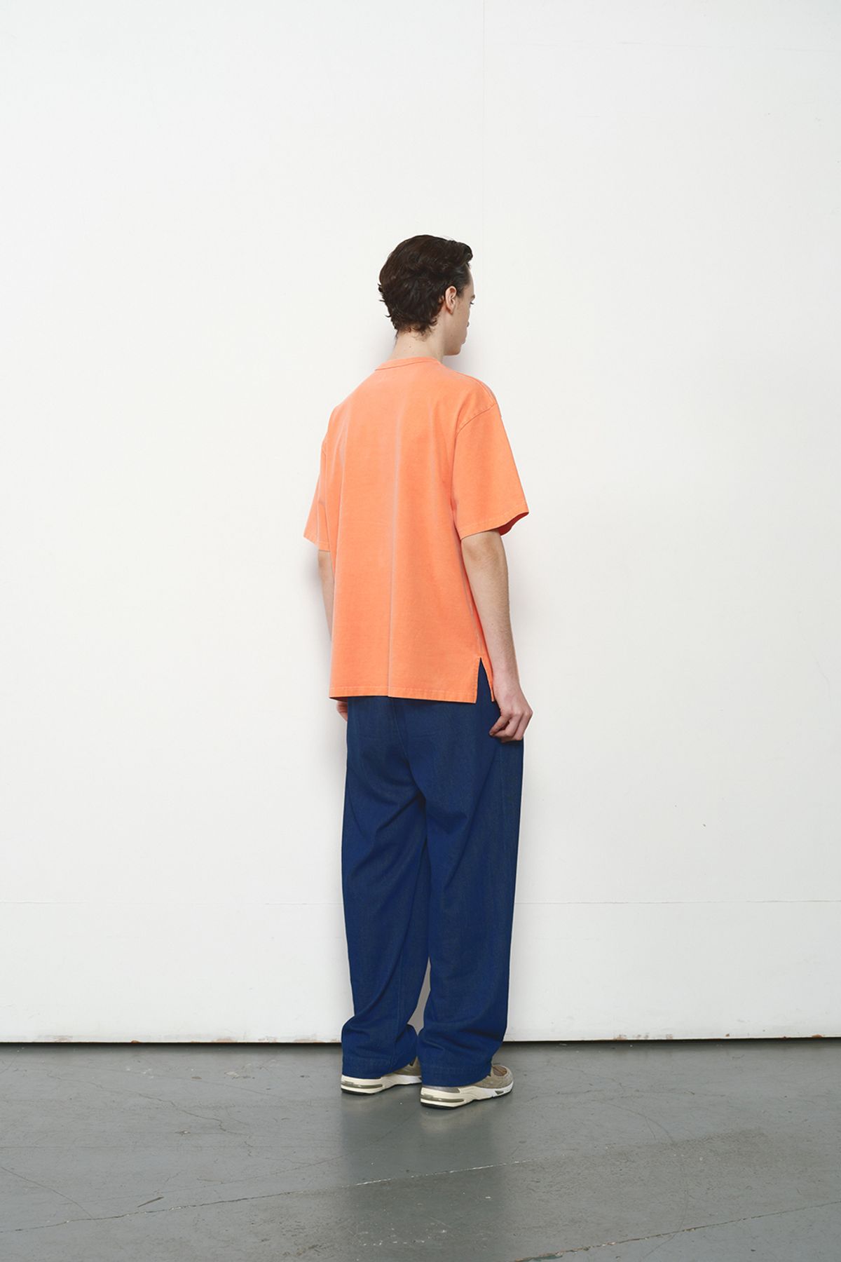홀리선(HORLISUN) Lawrence Garment Dyeing Short T-shirt Orange
