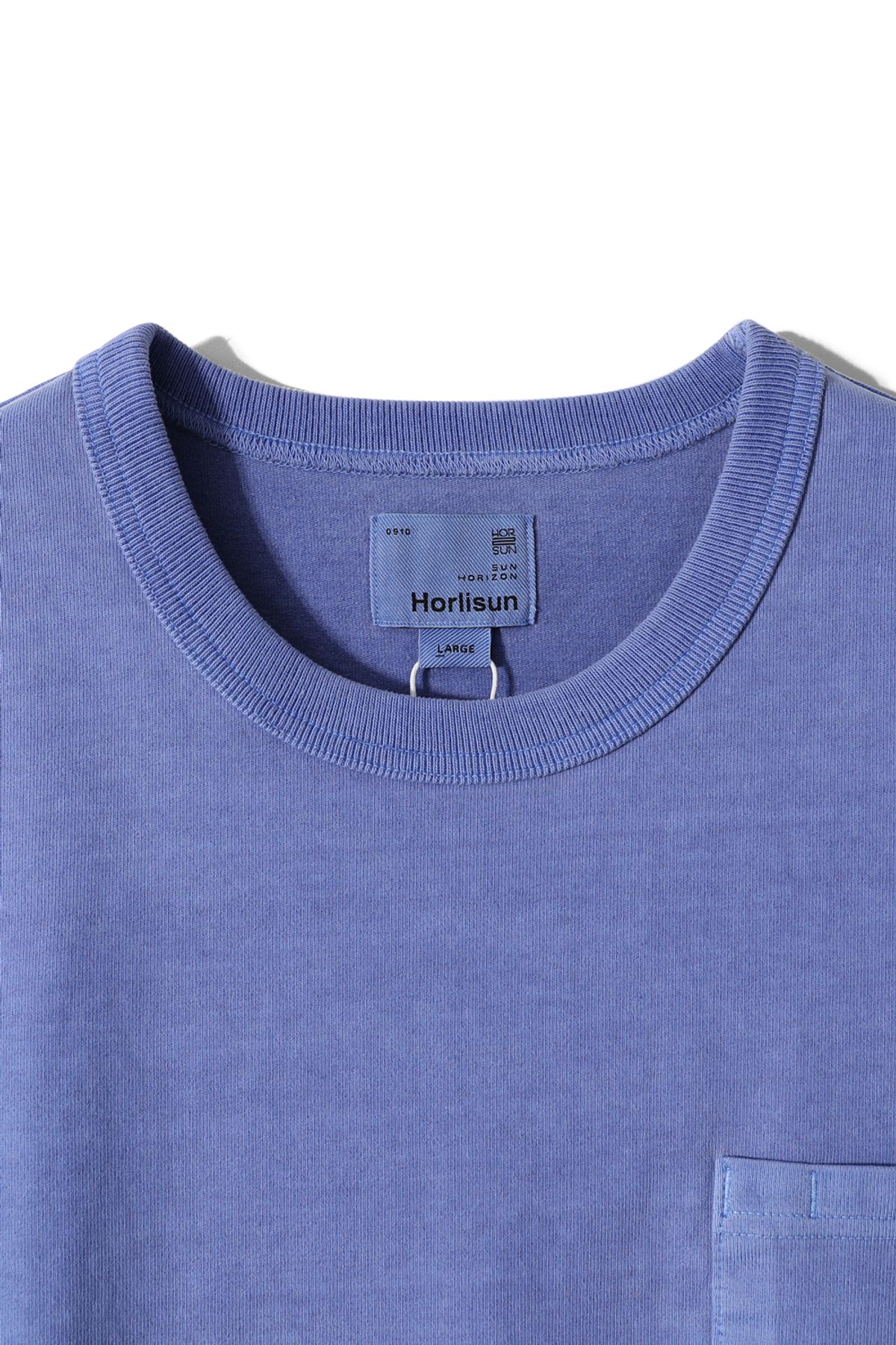 홀리선(HORLISUN) Lawrence Garment Dyeing Short T-shirt Blue
