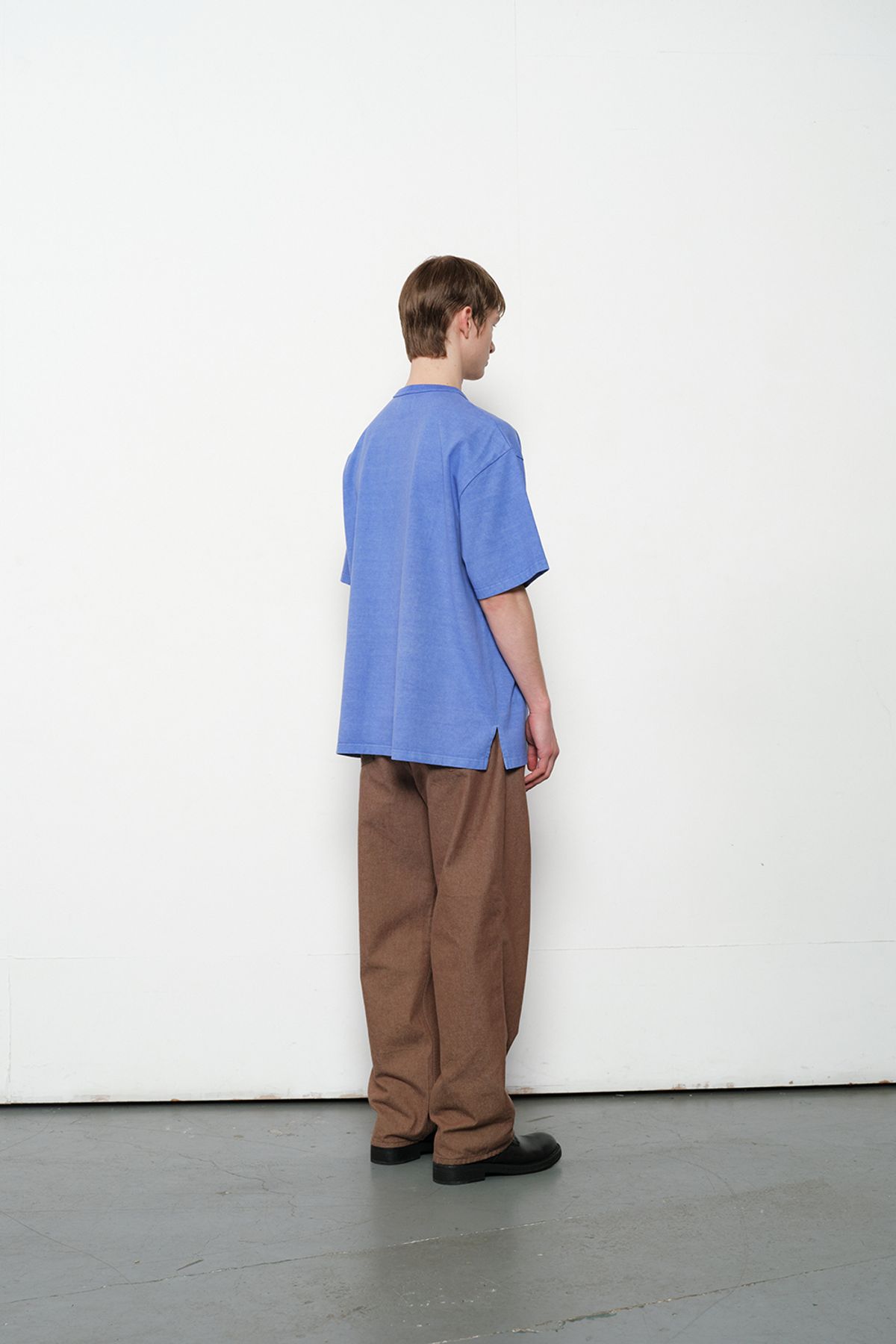 홀리선(HORLISUN) Lawrence Garment Dyeing Short T-shirt Blue