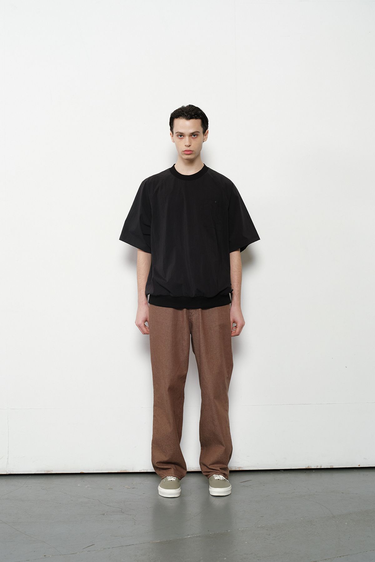 홀리선(HORLISUN) Jameson Short Woven Pullover Shirt Black