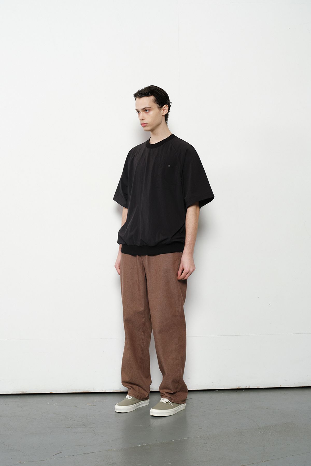 홀리선(HORLISUN) Jameson Short Woven Pullover Shirt Black