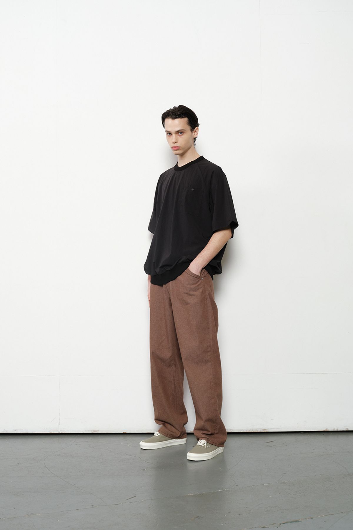 홀리선(HORLISUN) Jameson Short Woven Pullover Shirt Black