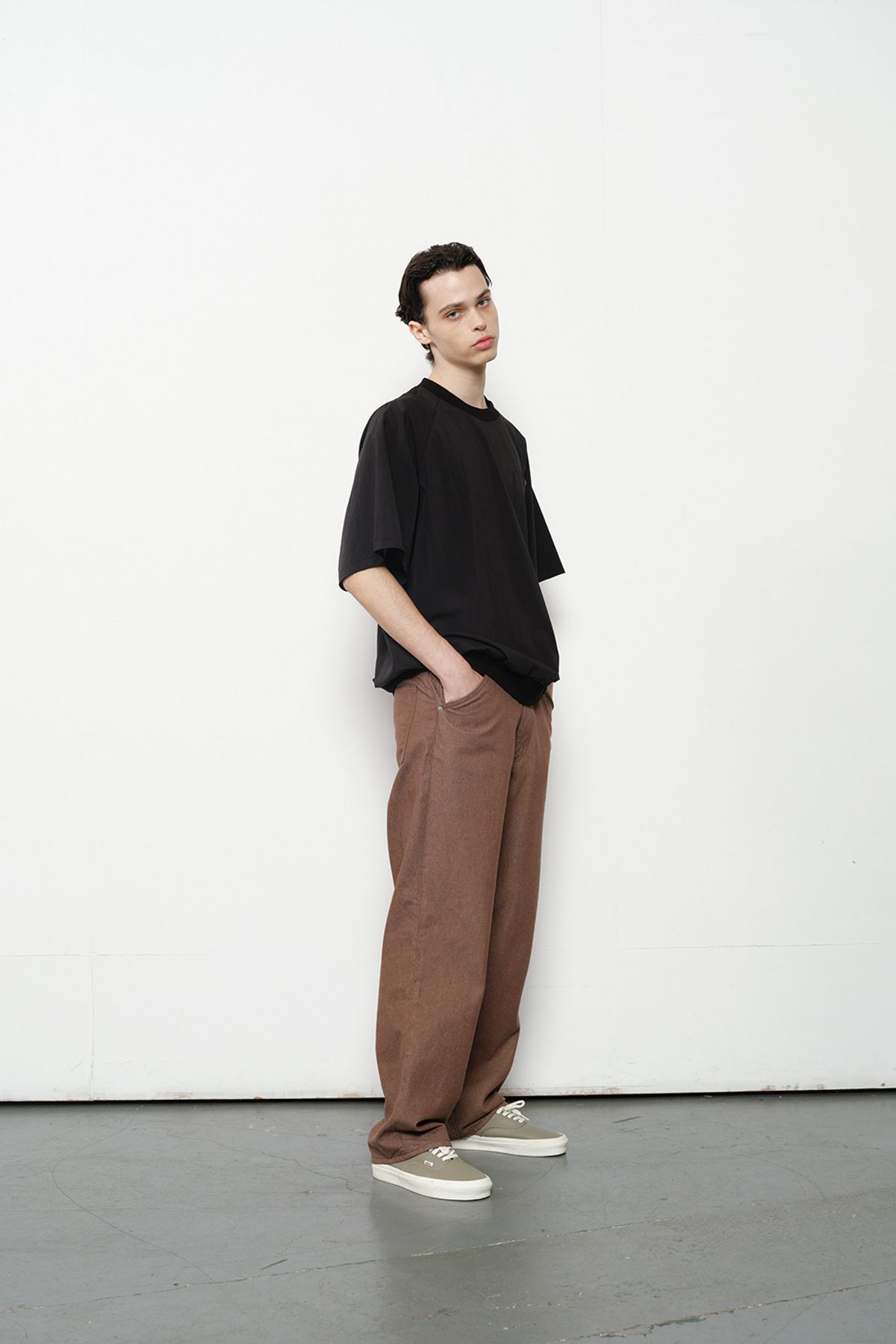 홀리선(HORLISUN) Jameson Short Woven Pullover Shirt Black