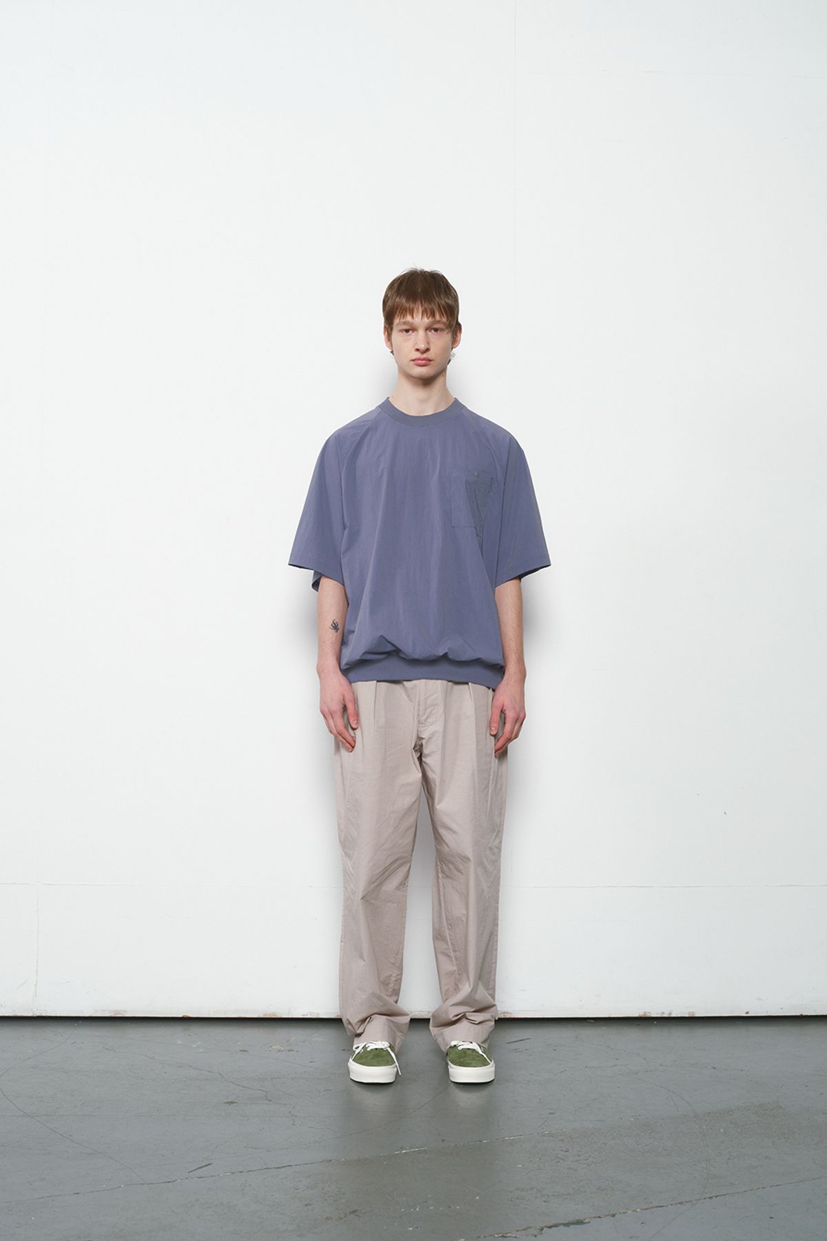 홀리선(HORLISUN) Jameson Short Woven Pullover Shirt Blue