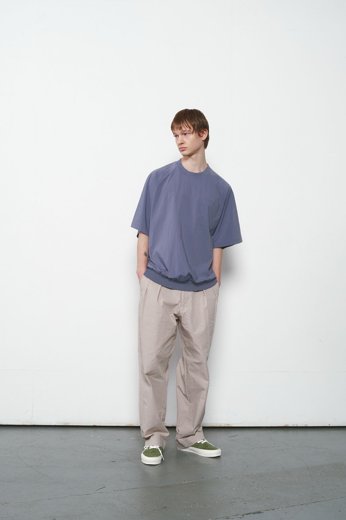 홀리선(HORLISUN) Jameson Short Woven Pullover Shirt Blue