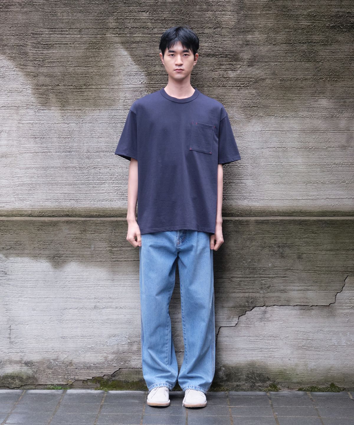 홀리선(HORLISUN) Lawrence Short Sleeve T-shirt Navy