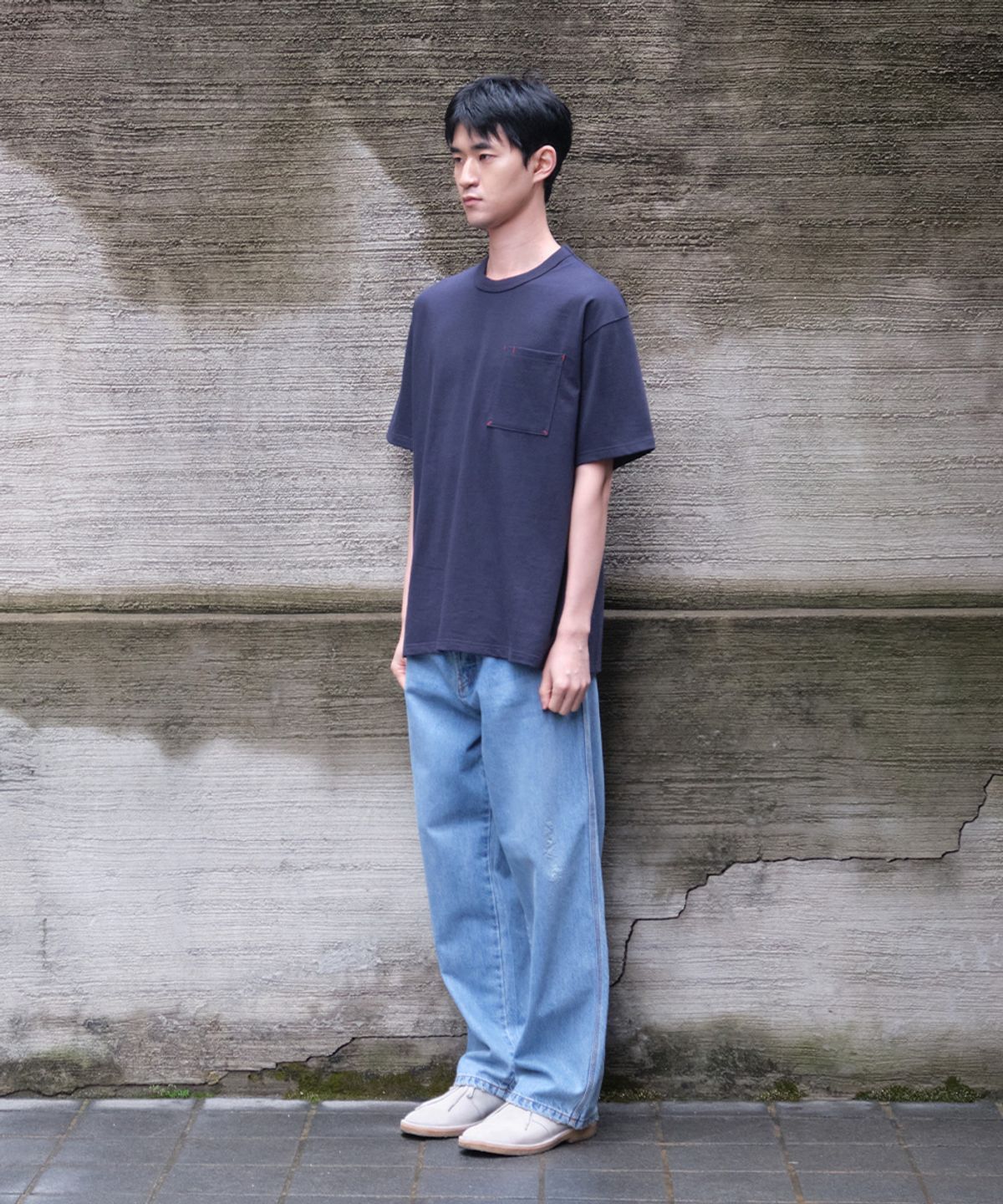 홀리선(HORLISUN) Lawrence Short Sleeve T-shirt Navy