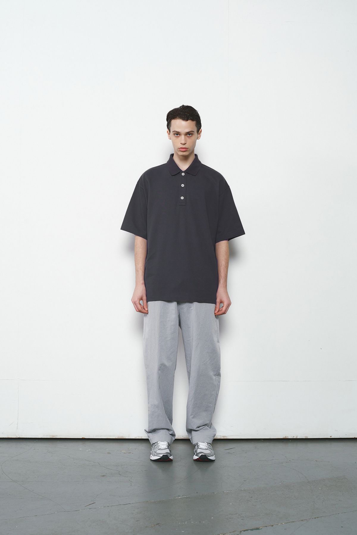 홀리선(HORLISUN) Sumerset Short Pique Pullover Shirt Charcoal