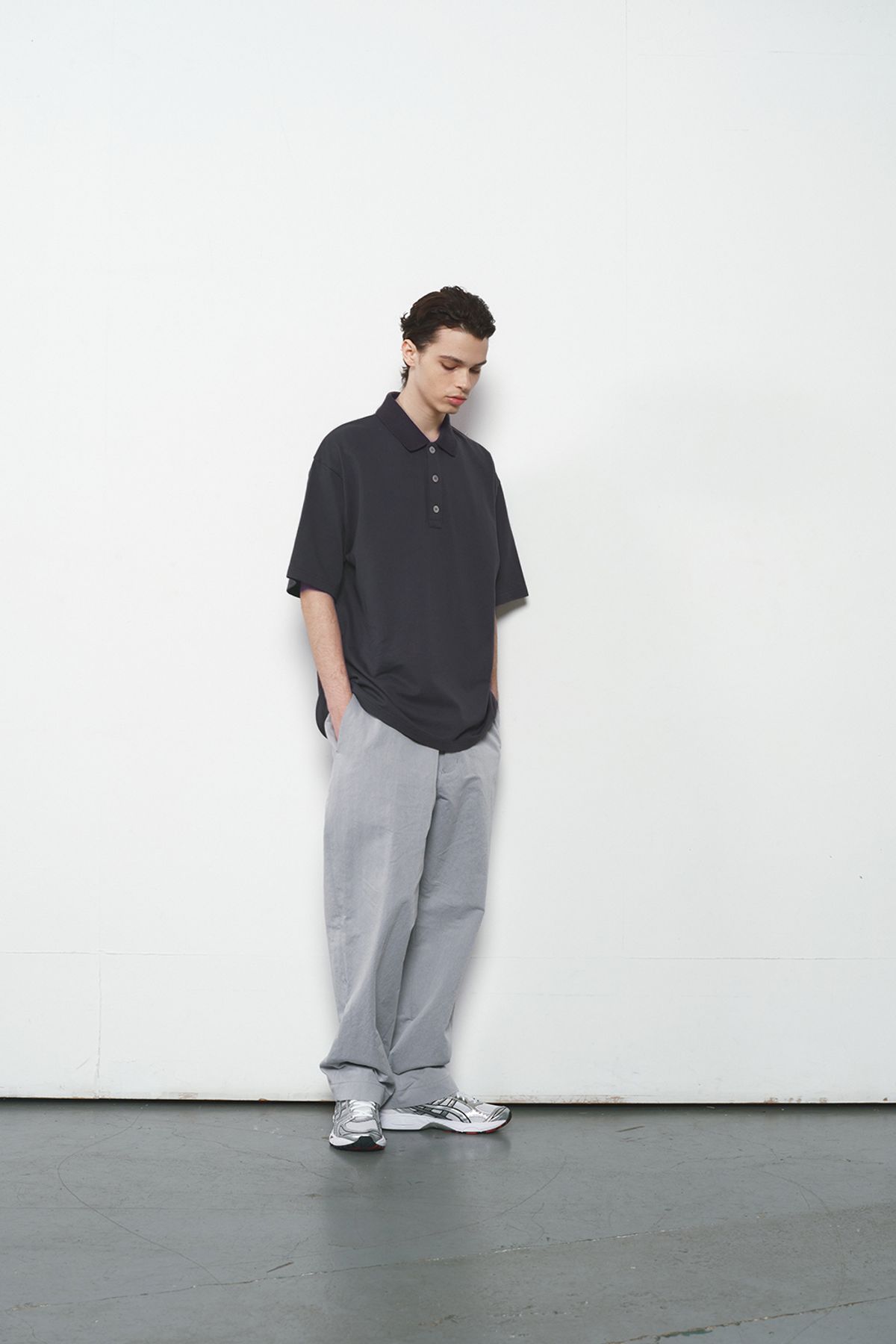 홀리선(HORLISUN) Sumerset Short Pique Pullover Shirt Charcoal