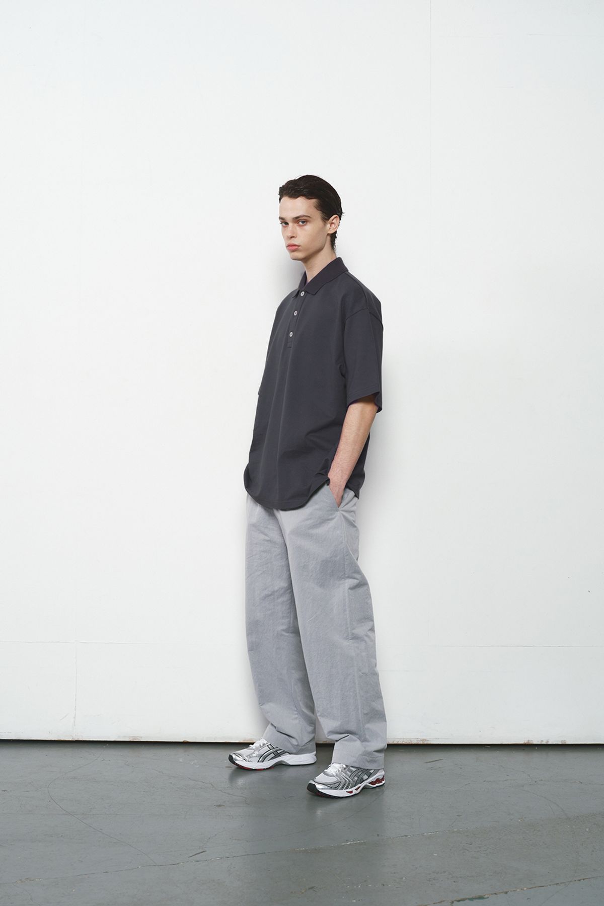 홀리선(HORLISUN) Sumerset Short Pique Pullover Shirt Charcoal