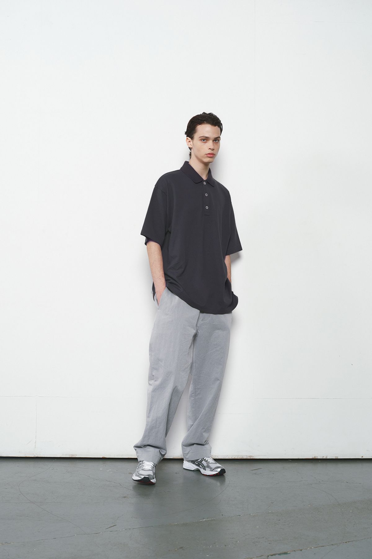 홀리선(HORLISUN) Sumerset Short Pique Pullover Shirt Charcoal