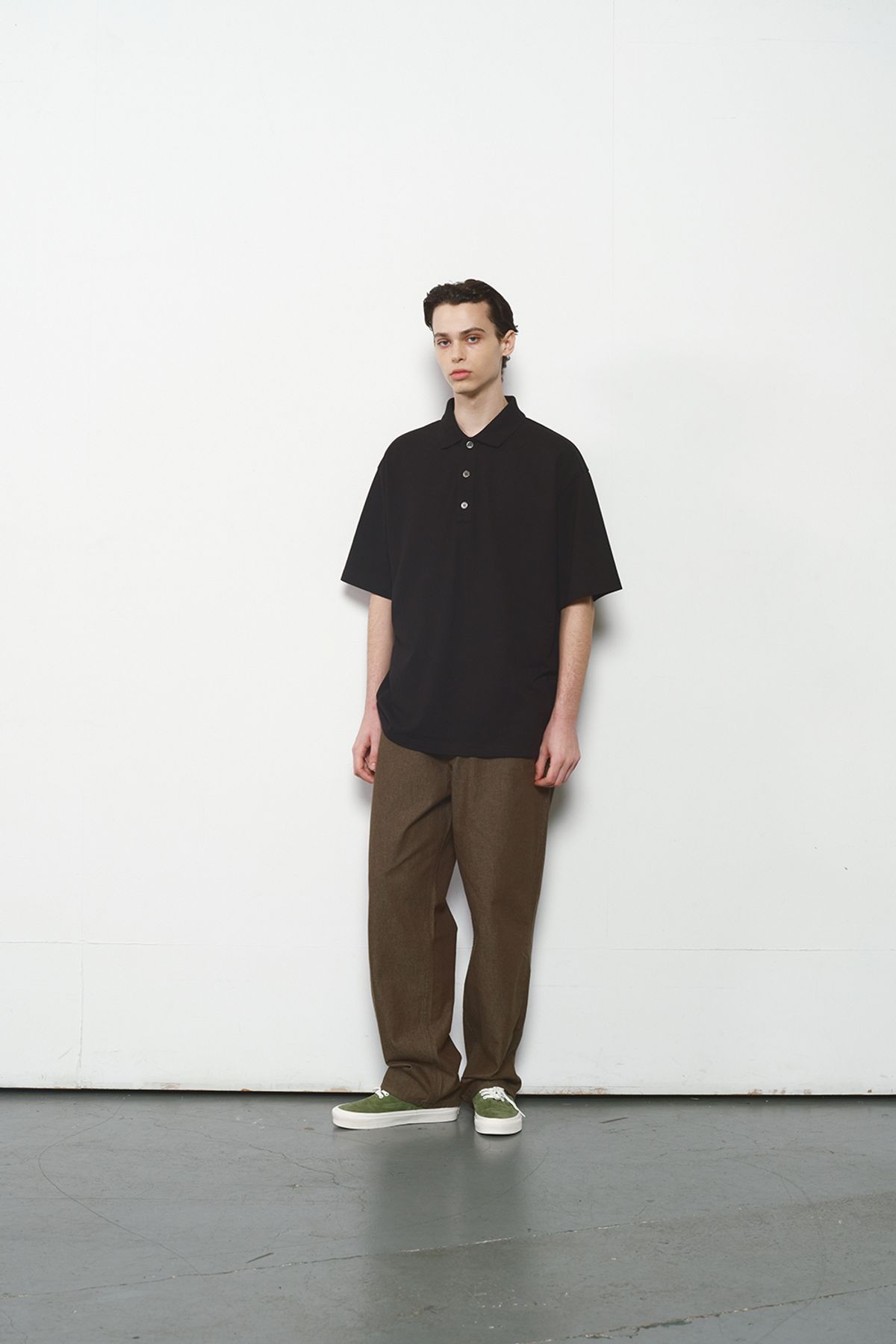 홀리선(HORLISUN) Sumerset Short Pique Pullover Shirt Black