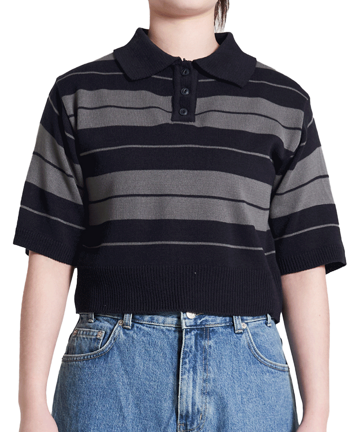 엔와이피(N.Y.P) Charlie Brown Polo Crop Woman (navy)