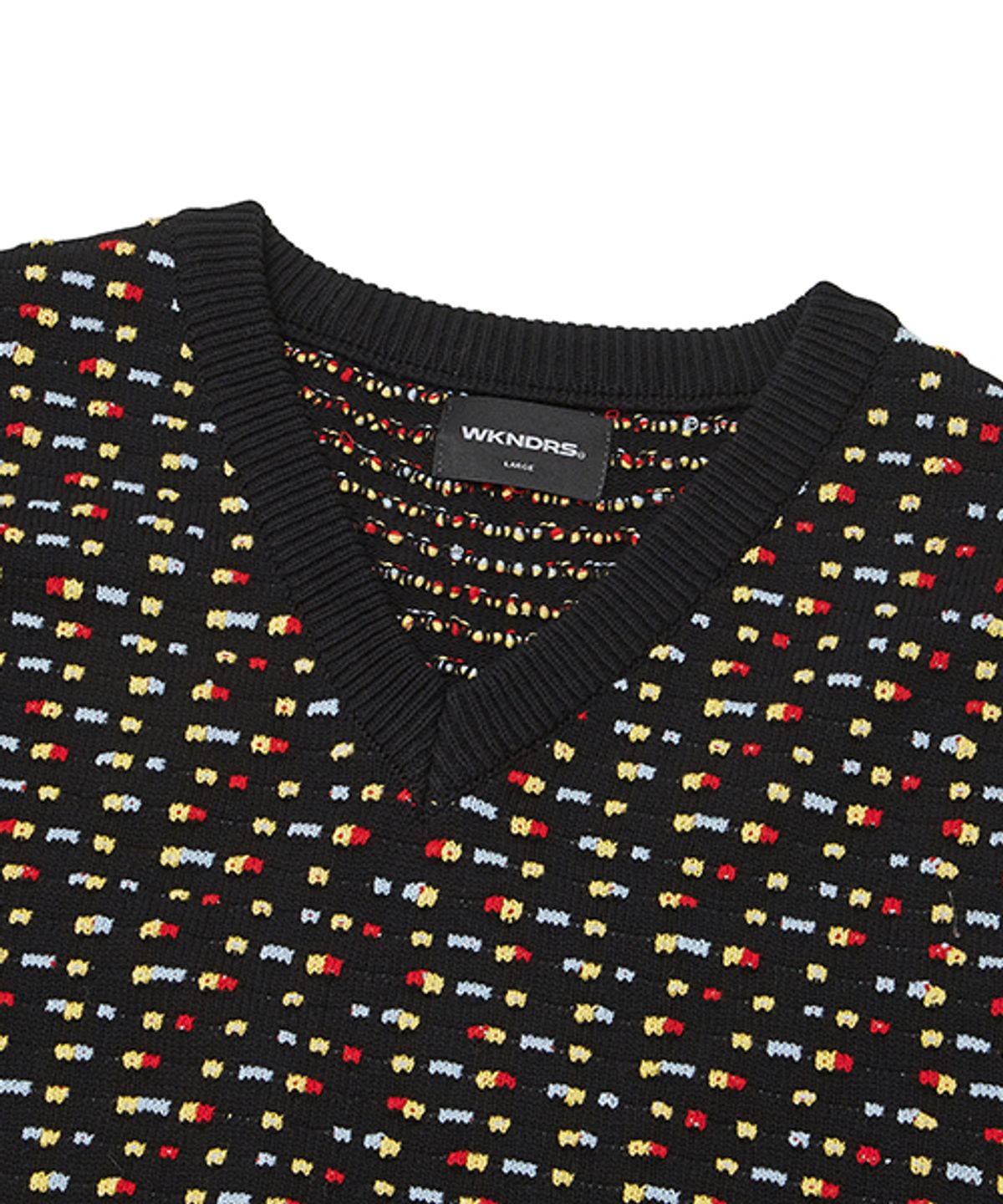 위캔더스(WKNDRS) BEADS KNITTED VEST (BLACK)