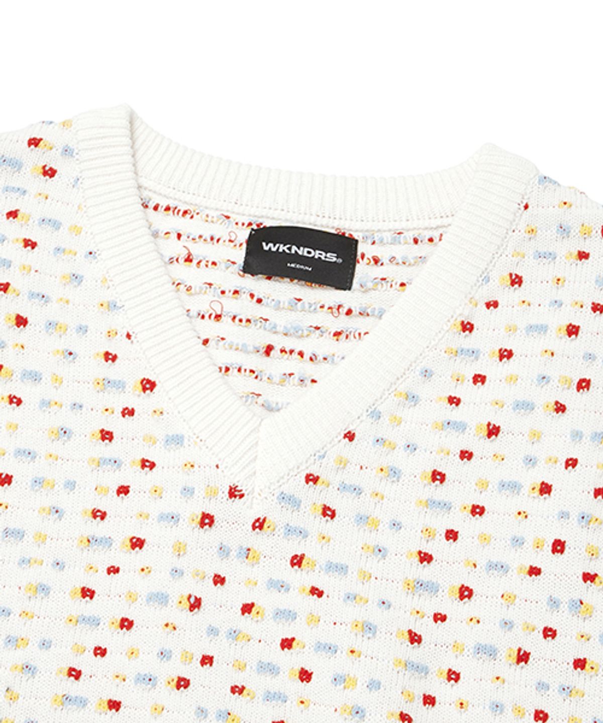 위캔더스(WKNDRS) BEADS KNITTED VEST (WHITE)
