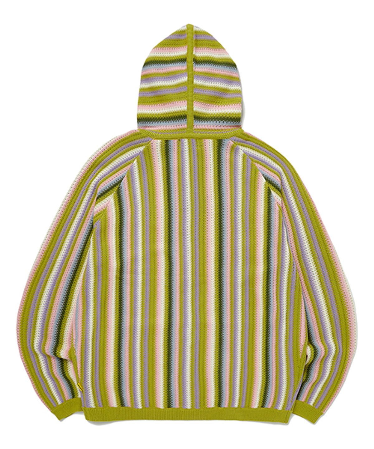 위캔더스(WKNDRS) STRIPE KNITTED ZIPUP (GREEN)