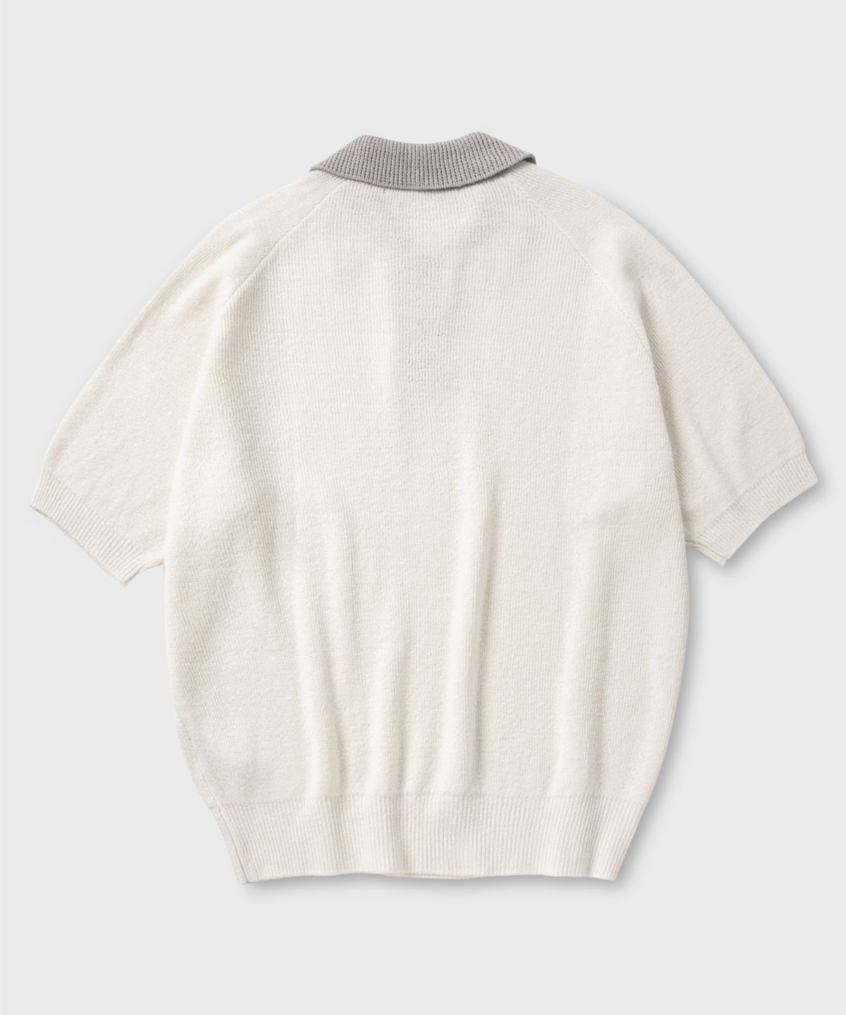 넌블랭크(NONBLANK) 래글런 하프 슬리브 칼라 니트_IVORY