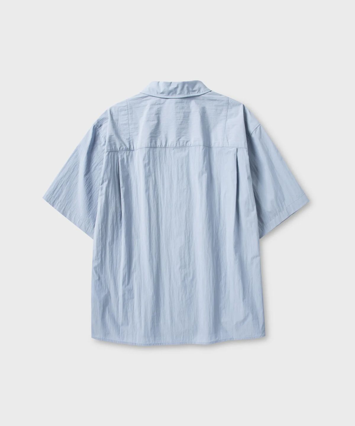 넌블랭크(NONBLANK) 네츄럴 링클 하프 슬리브 셔츠_SKY BLUE