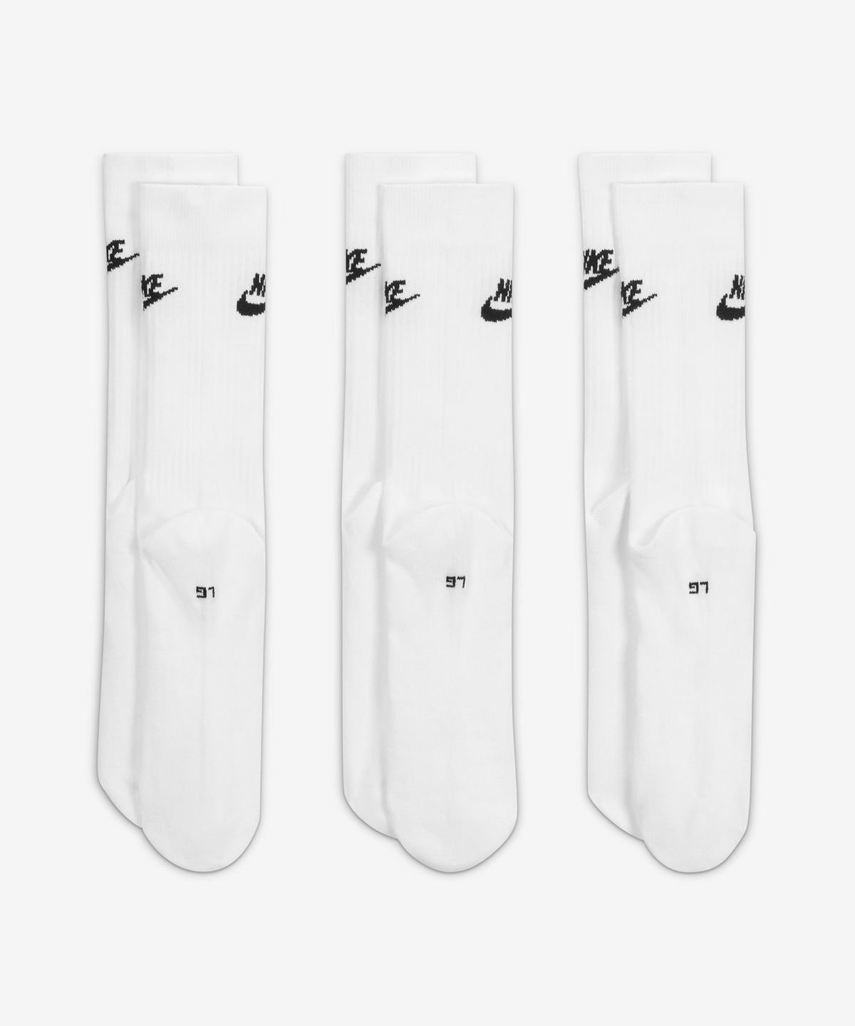 나이키(NIKE) 스포츠웨어 에브리데이 에센셜 크루 삭스(3켤레) - 화이트:블랙 / DX5025-100