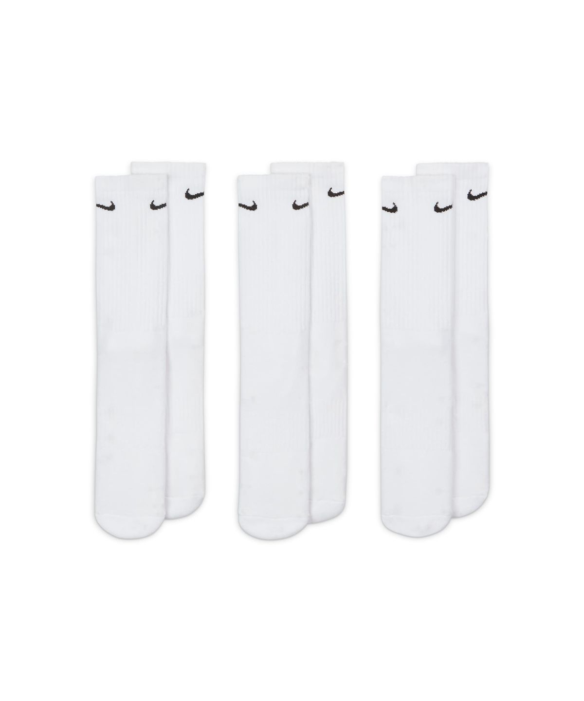 나이키(NIKE) 에브리데이 쿠션 트레이닝 크루 삭스(3켤레) - 화이트:블랙 / SX7664-100