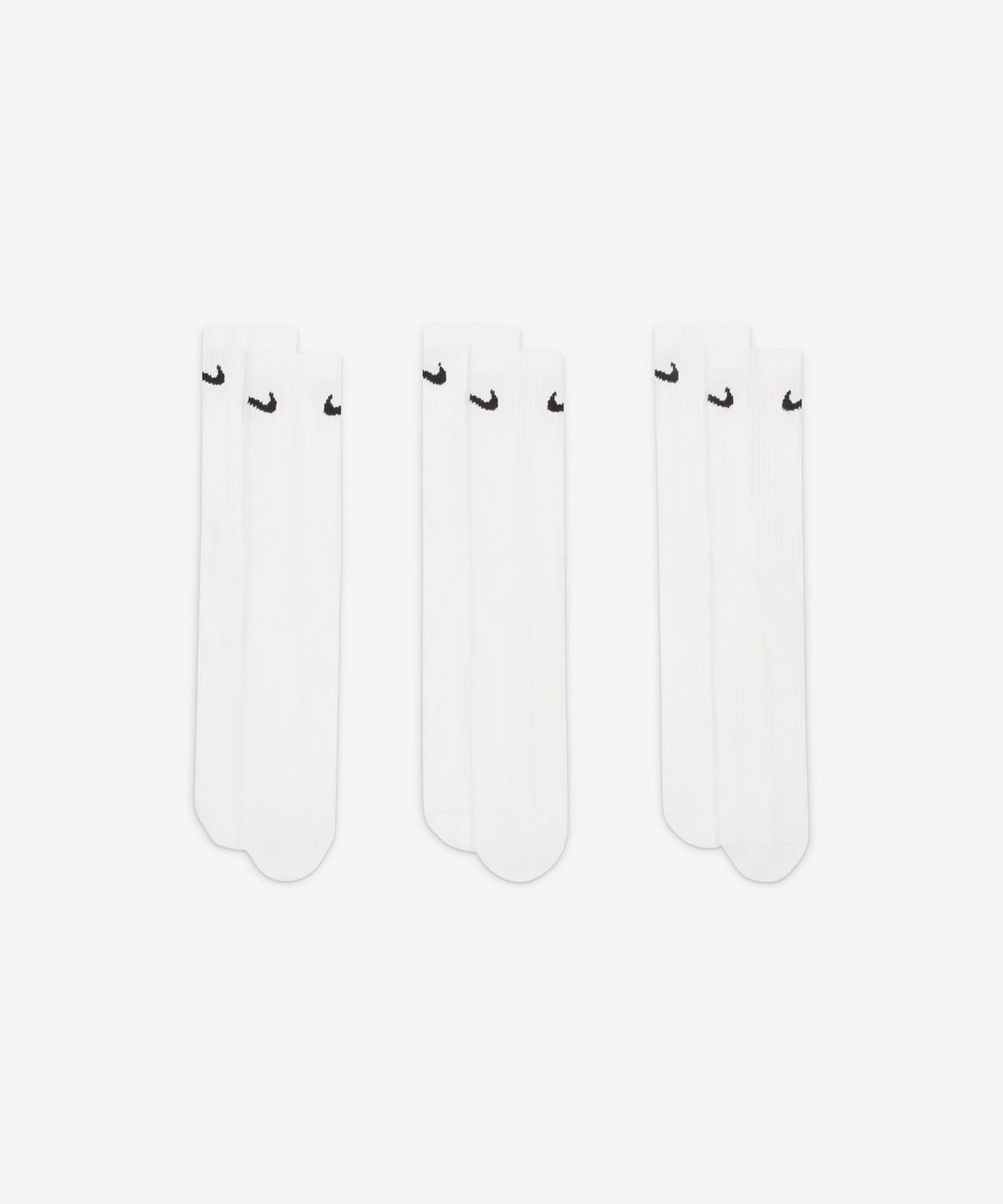나이키(NIKE) 에브리데이 라이트웨이트 트레이닝 크루 삭스(3켤레) - 화이트:블랙 / SX7676-100