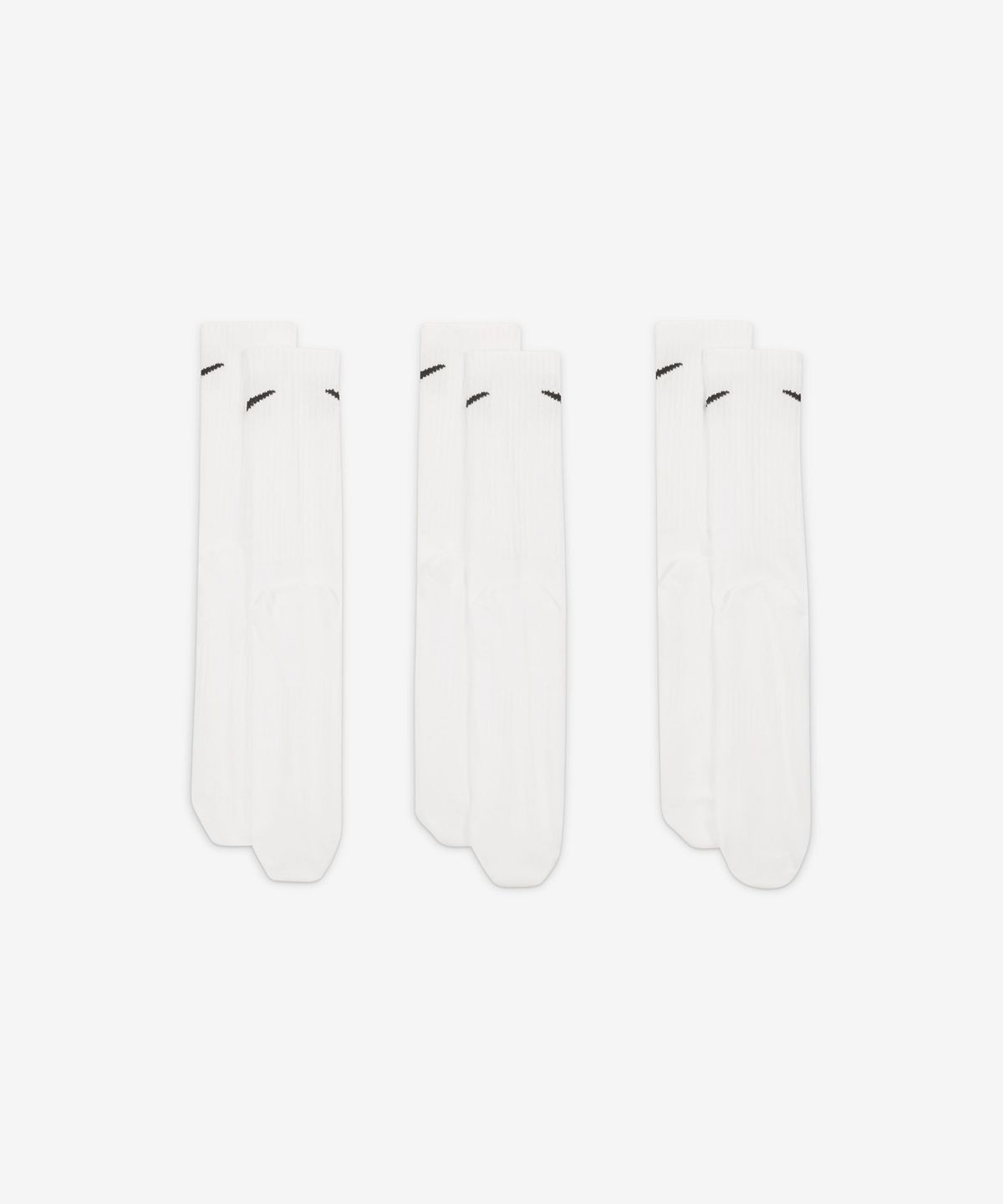 나이키(NIKE) 에브리데이 라이트웨이트 트레이닝 크루 삭스(3켤레) - 화이트:블랙 / SX7676-100