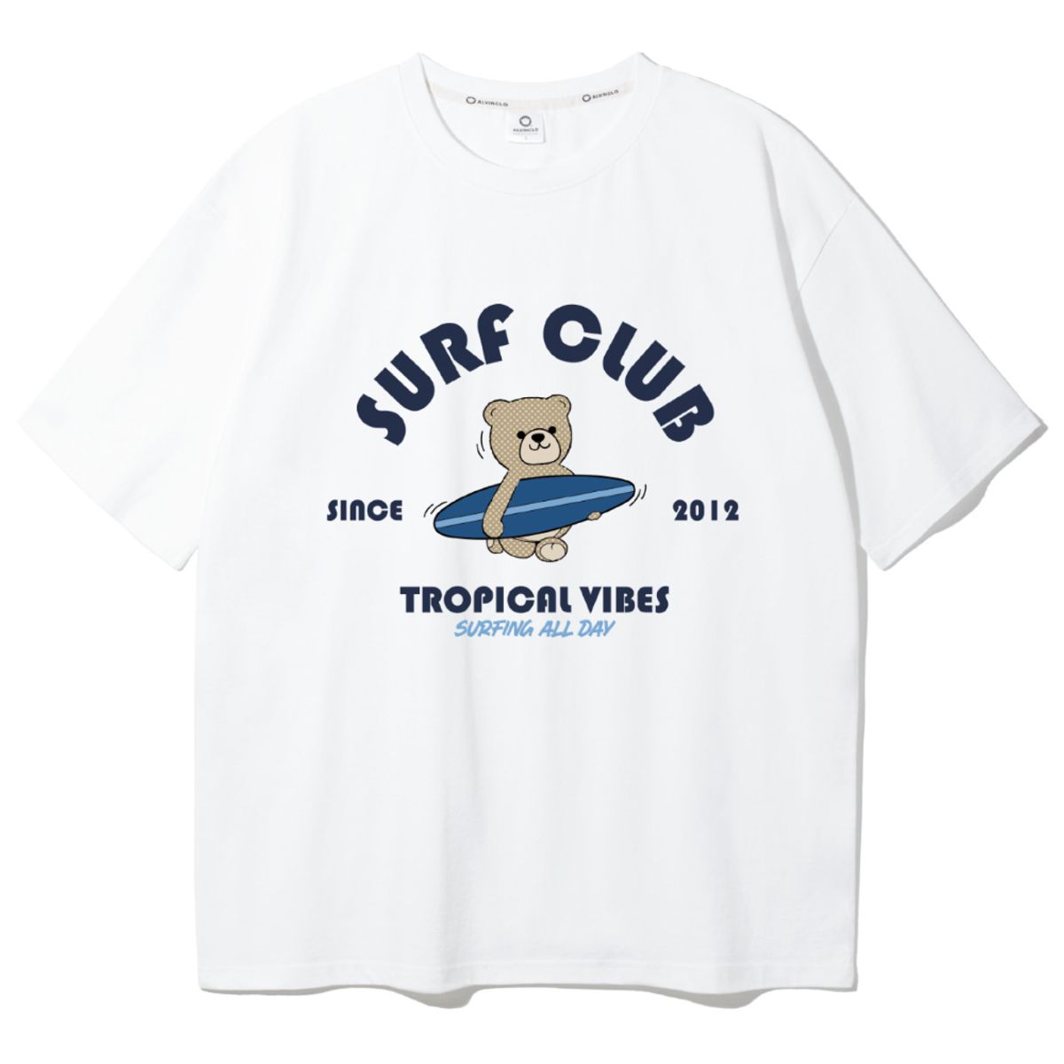 앨빈클로(ALVINCLO) BEAR SURF CLUB 오버핏 반팔티 AST4506 (3 COLOR)