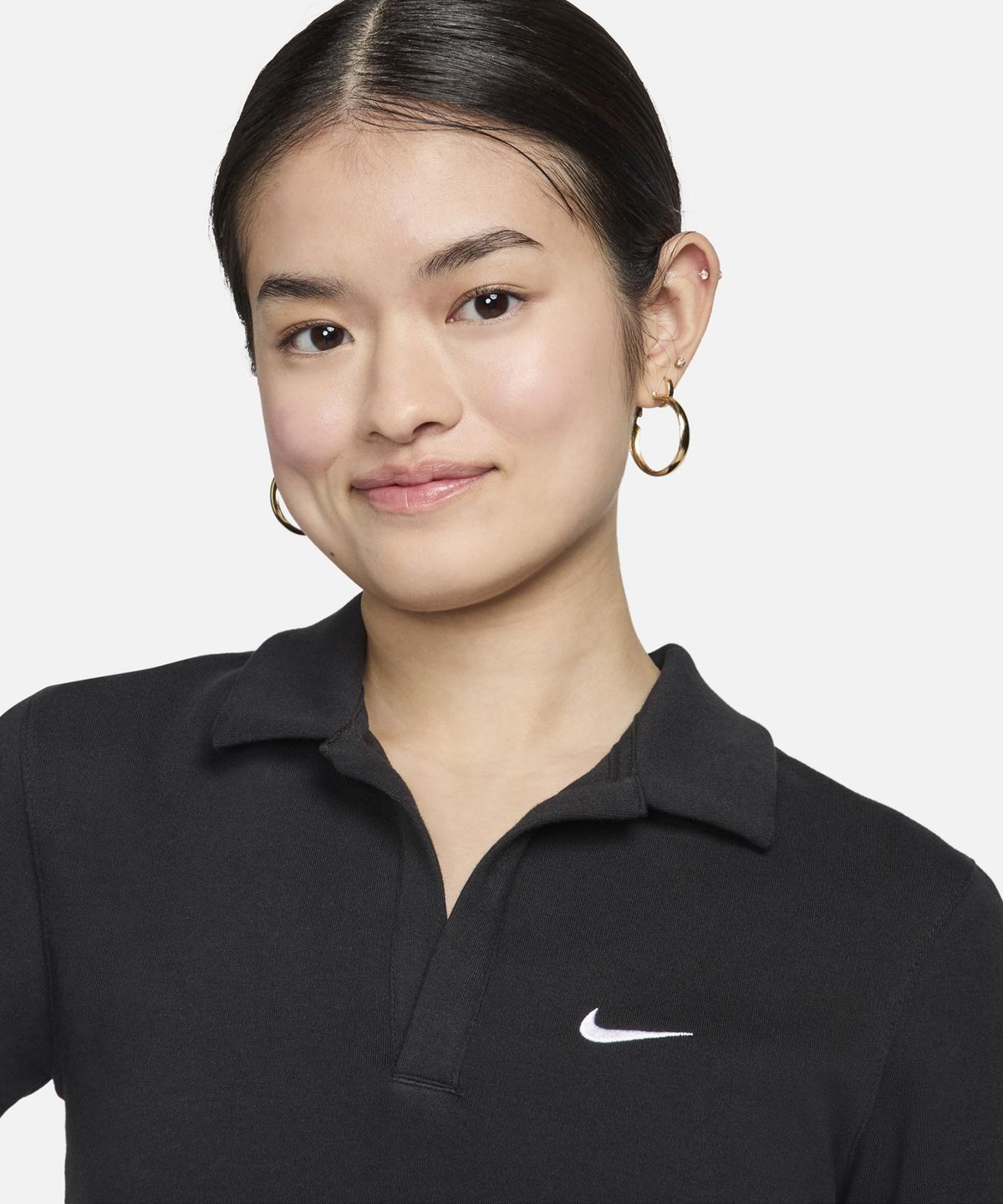 나이키(NIKE) 스포츠웨어 에센셜 반소매 폴로 탑 W - 블랙:화이트 / DV7885-010
