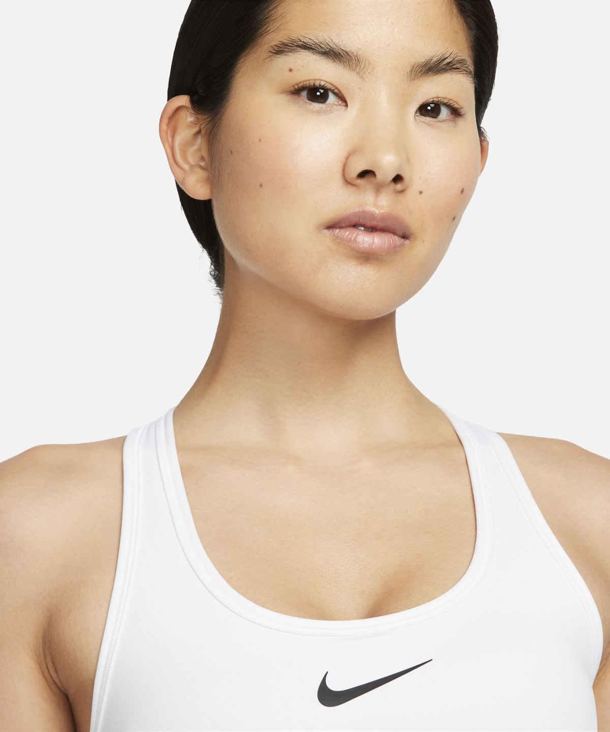 나이키(NIKE) 스우시 미디엄 서포트 패드 스포츠 브라 W - 화이트:스톤 모브:블랙 / DX6822-100