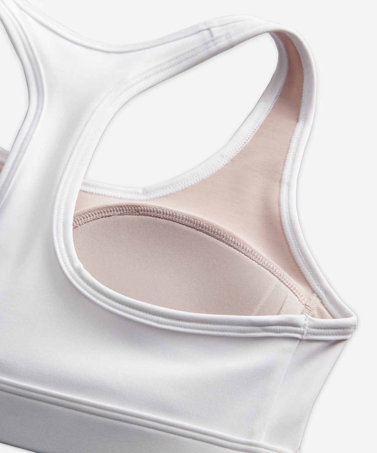 나이키(NIKE) 스우시 미디엄 서포트 패드 스포츠 브라 W - 화이트:스톤 모브:블랙 / DX6822-100