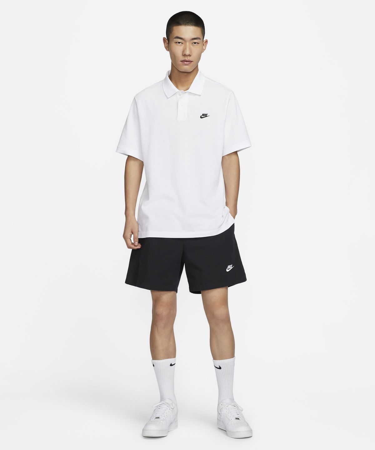 나이키(NIKE) 클럽 반소매 폴로셔츠 M - 화이트:블랙 / FN3895-100