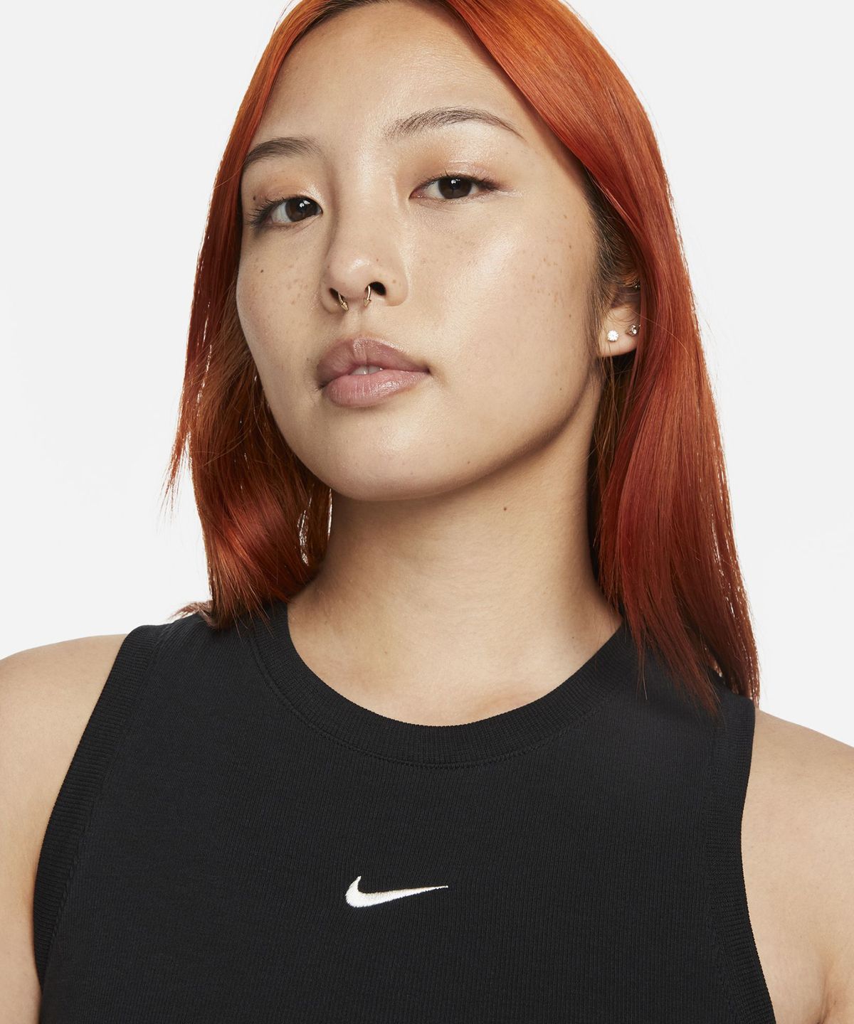 나이키(NIKE) 스포츠웨어 에센셜 골지 크롭 탱크 W - 블랙:세일 / FB8280-010