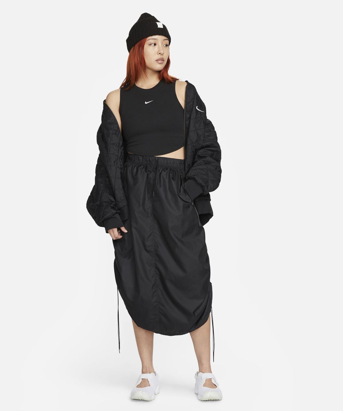 나이키(NIKE) 스포츠웨어 에센셜 골지 크롭 탱크 W - 블랙:세일 / FB8280-010