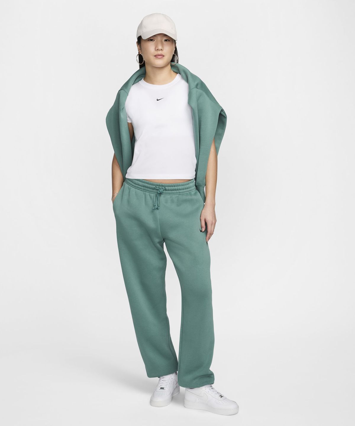 나이키(NIKE) 스포츠웨어 칠 니트 크롭 티셔츠 W - 화이트:블랙 / FV5509-100