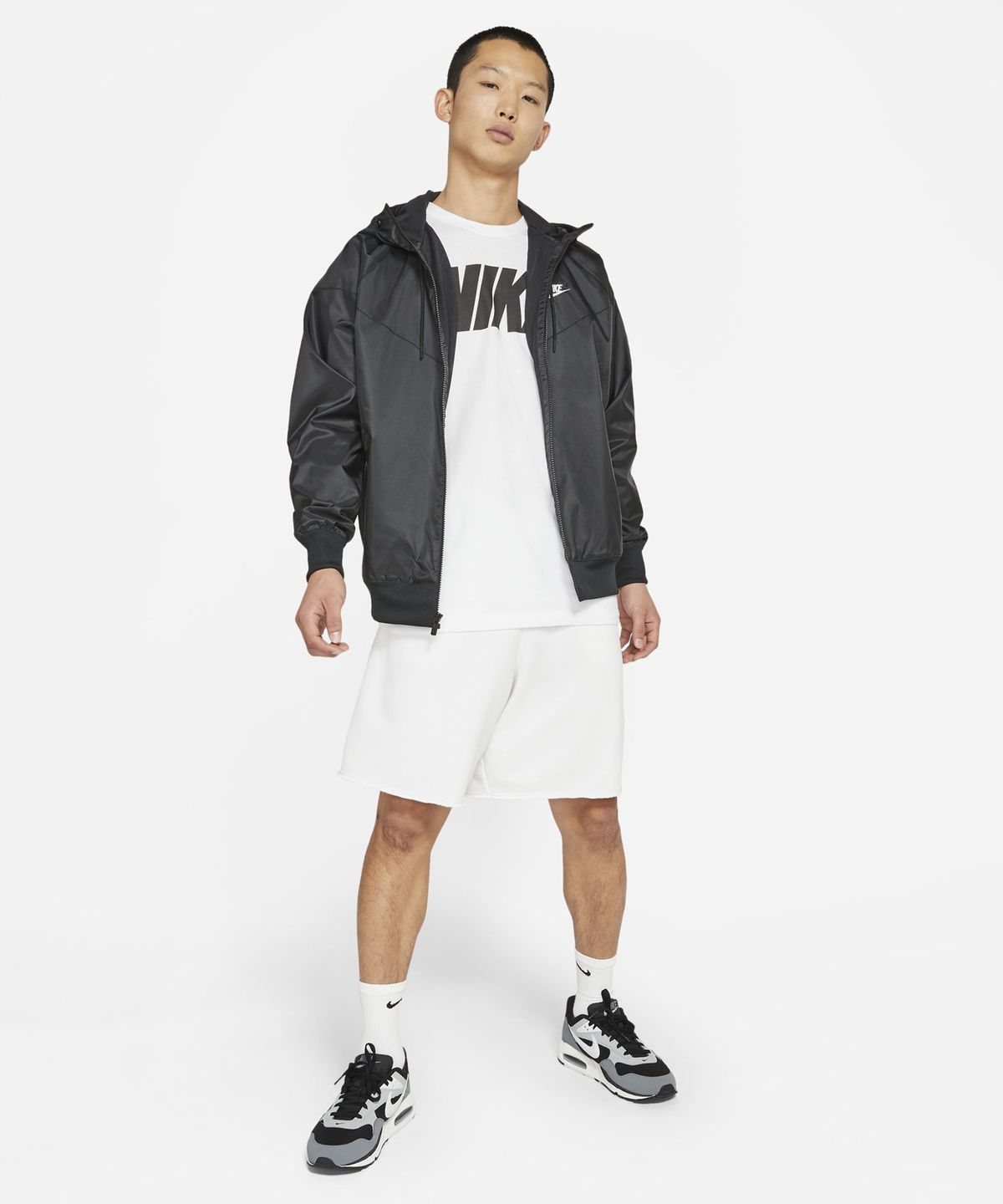 나이키(NIKE) 스포츠웨어 윈드러너 후드 재킷 M - 블랙:화이트 / DA0002-010