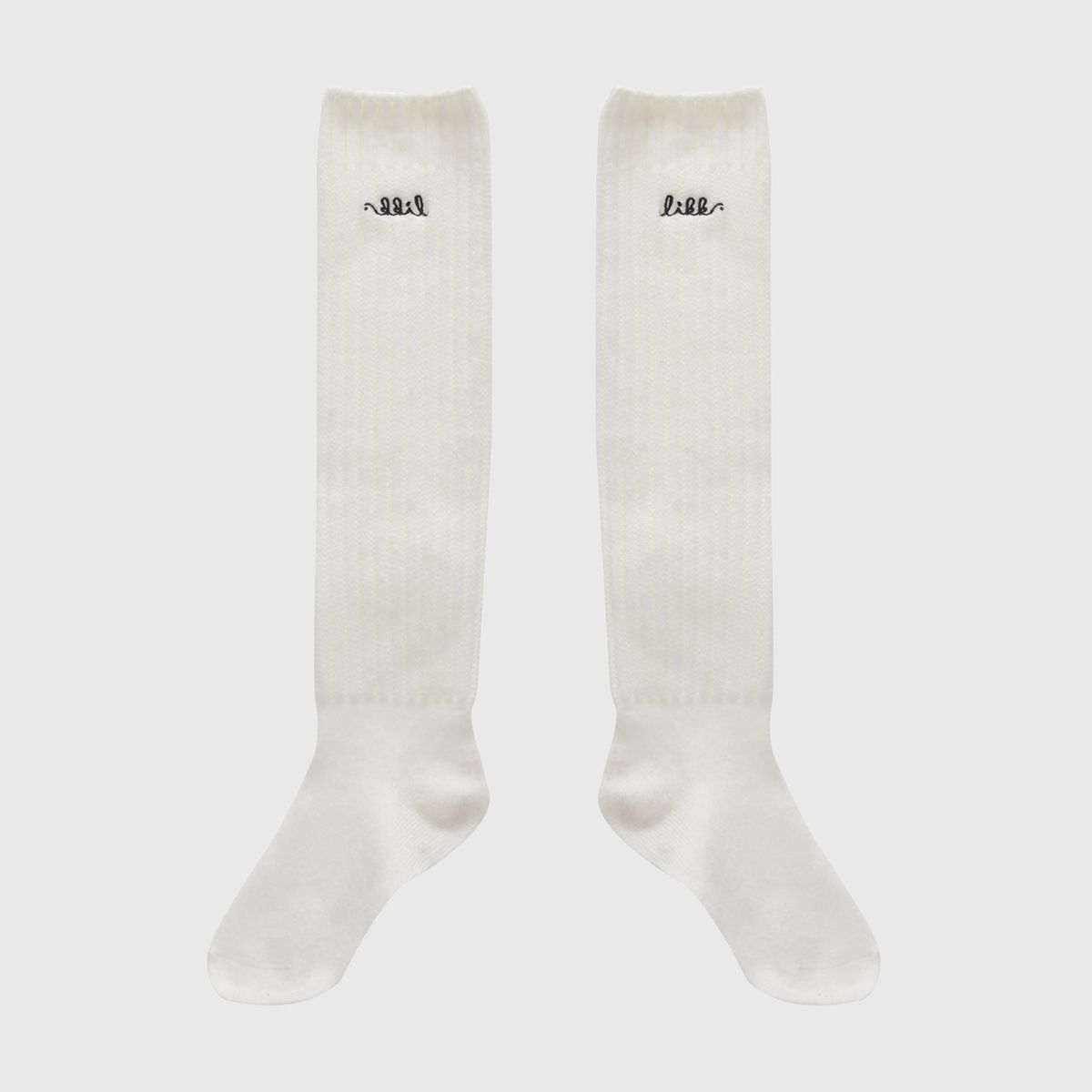 릭크(LIKK) 로고 자수 루즈 니삭스 (아이보리)_L4A1-SC01K