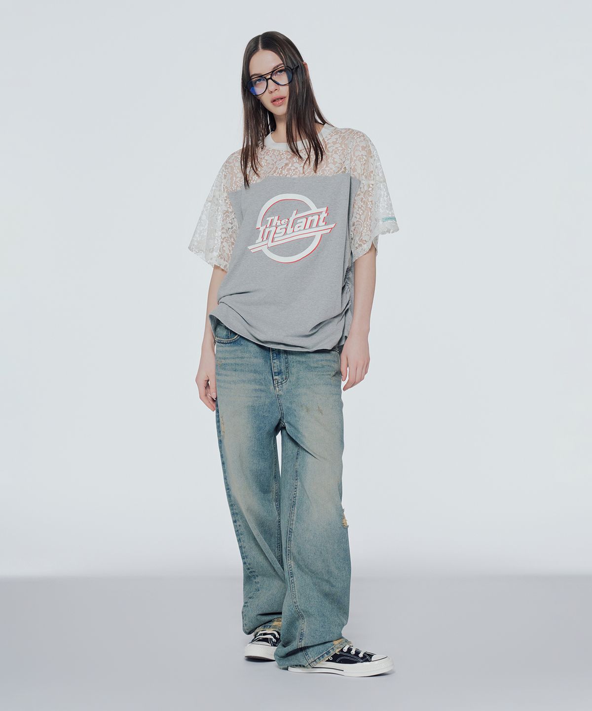 인스턴트펑크(INSTANTFUNK) 빈티지 워시드 와이드 데님 팬츠