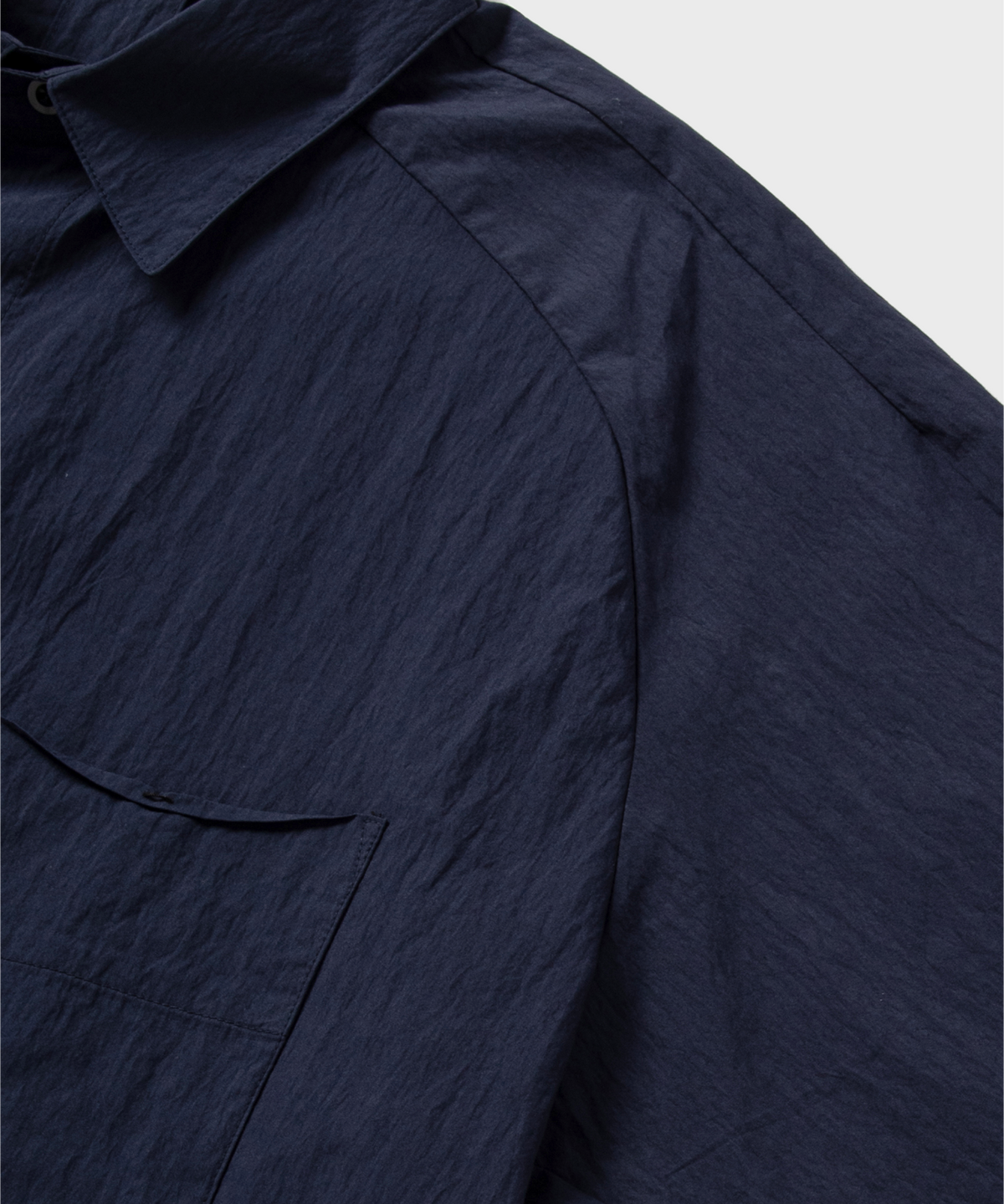 넌블랭크(NONBLANK) 네츄럴 링클 하프 슬리브 셔츠Ⅱ_DARK NAVY