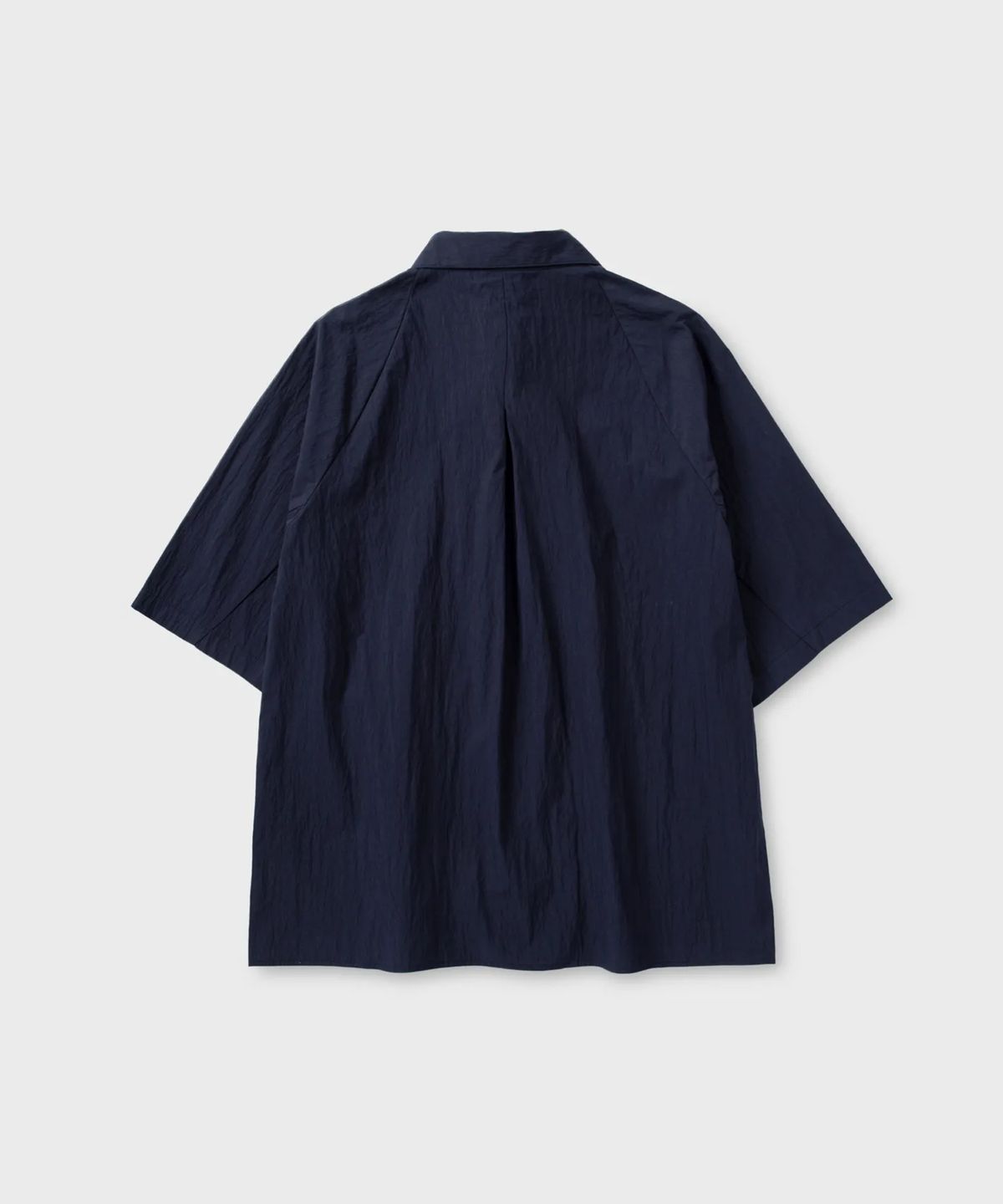 넌블랭크(NONBLANK) 네츄럴 링클 하프 슬리브 셔츠Ⅱ_DARK NAVY