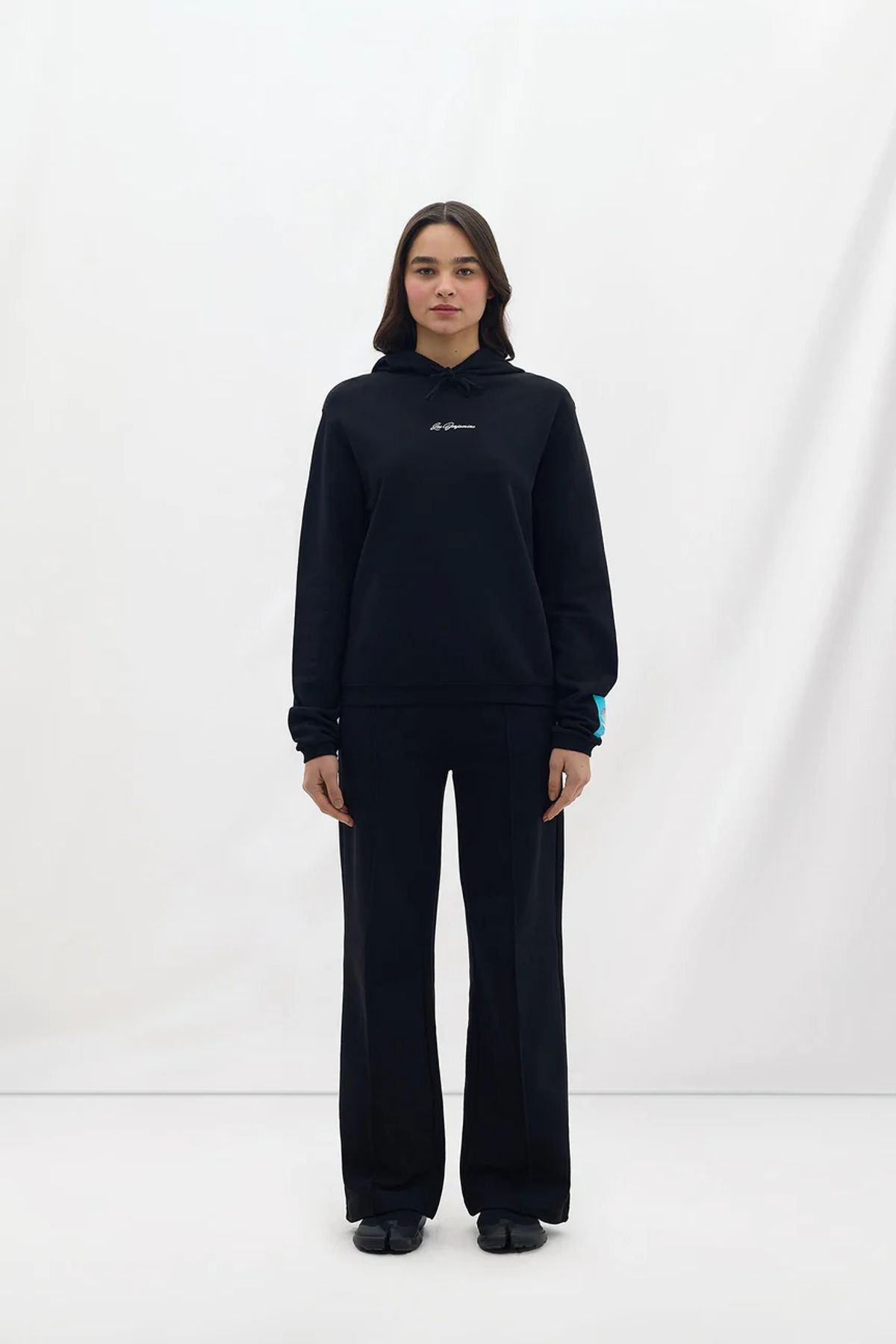 레 벤자민(LES BENJAMINS) (W) 레귤러 후디 005 블랙 REGULAR HOODIE 005 BLACK