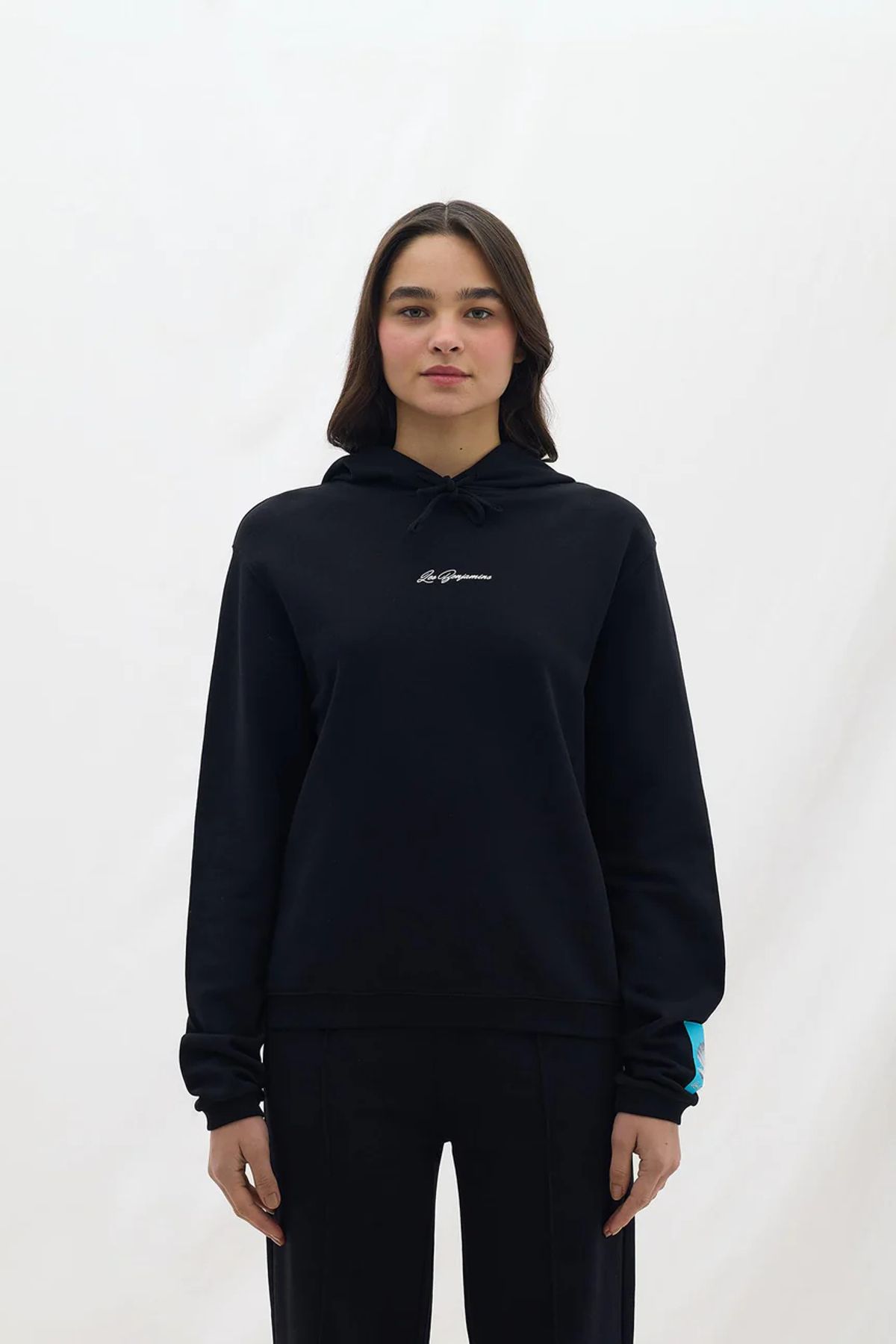 레 벤자민(LES BENJAMINS) (W) 레귤러 후디 005 블랙 REGULAR HOODIE 005 BLACK