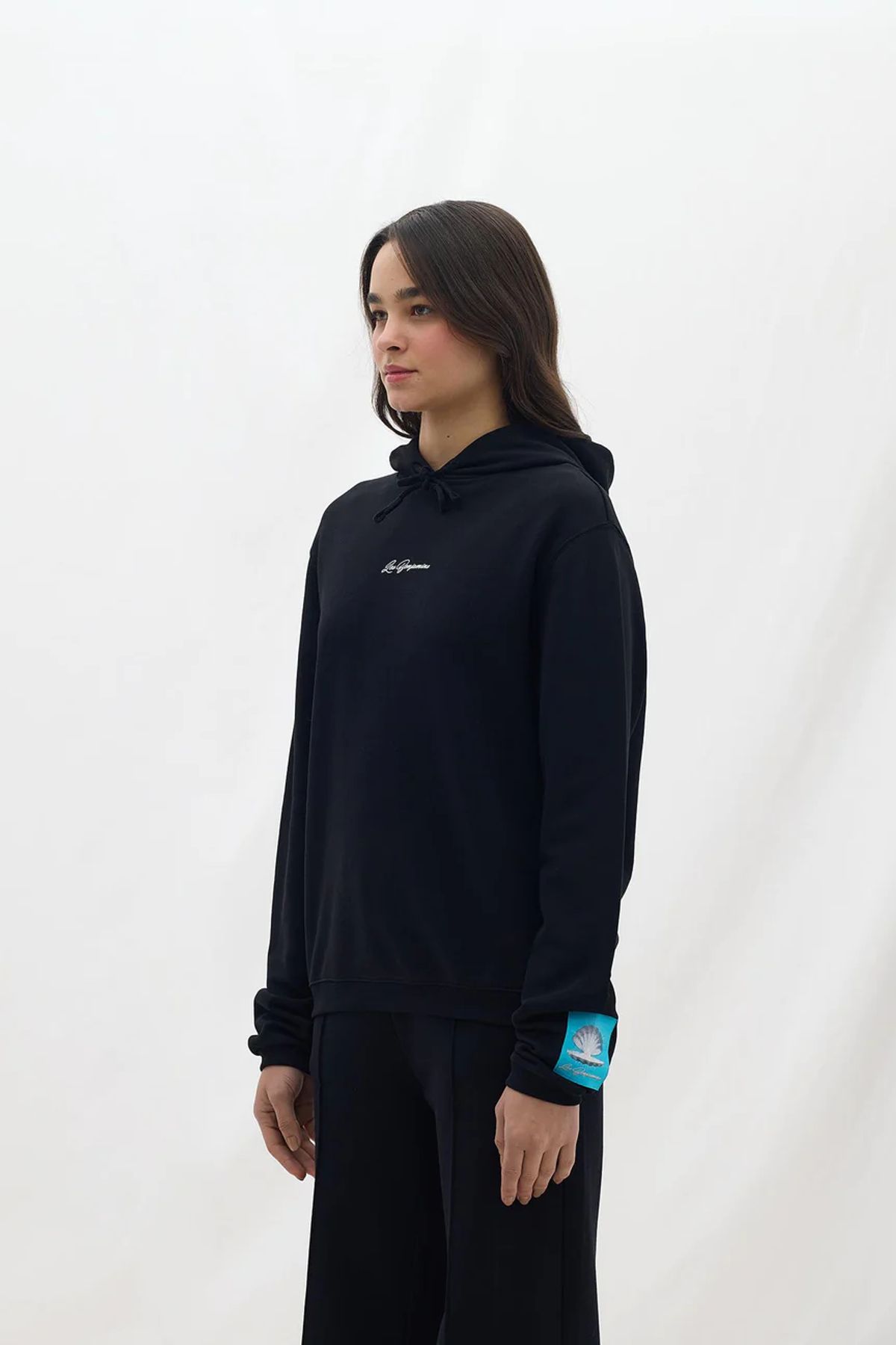 레 벤자민(LES BENJAMINS) (W) 레귤러 후디 005 블랙 REGULAR HOODIE 005 BLACK