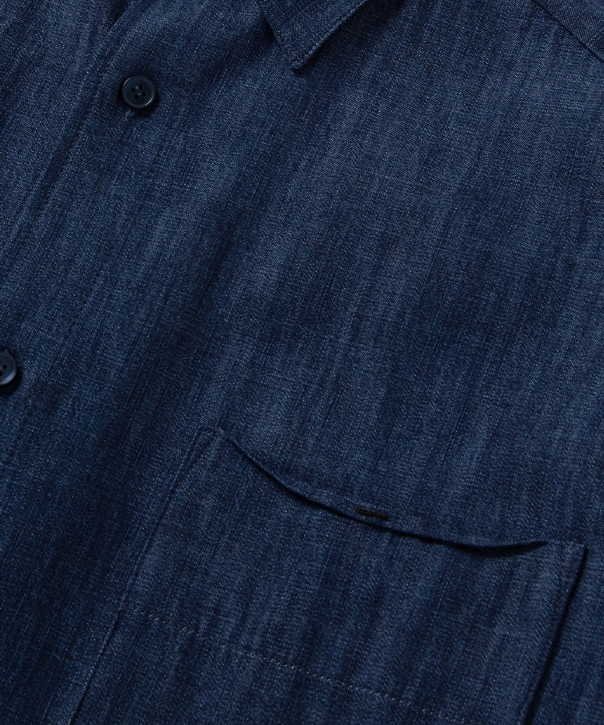 넌블랭크(NONBLANK) 래글런 데님 하프 슬리브 셔츠Ⅱ_INDIGO