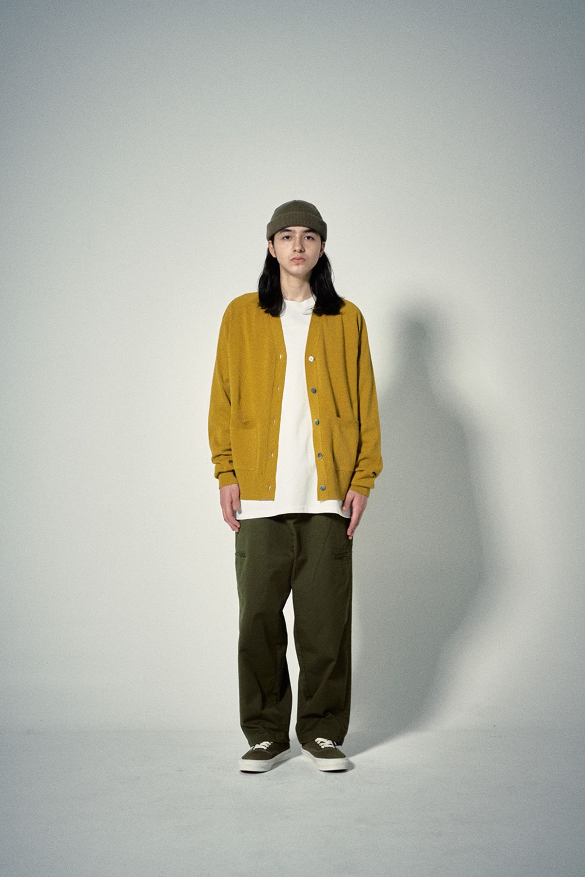 히즈핸더(HISHANDER) WHOLEGARMENT CARDIGAN [Mustard Yellow]