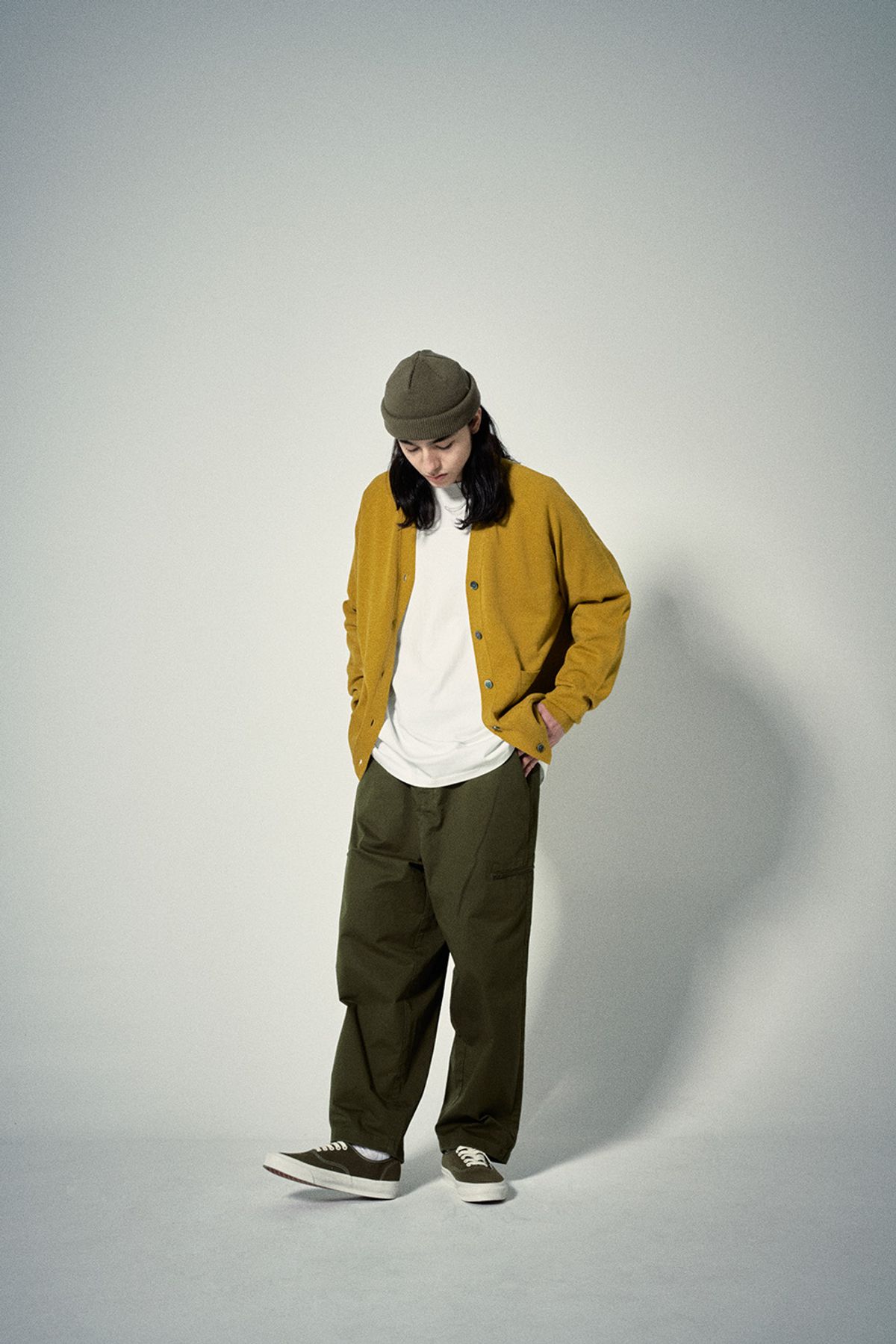 히즈핸더(HISHANDER) WHOLEGARMENT CARDIGAN [Mustard Yellow]