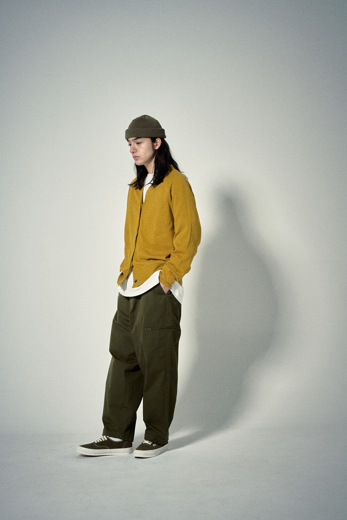 히즈핸더(HISHANDER) WHOLEGARMENT CARDIGAN [Mustard Yellow]