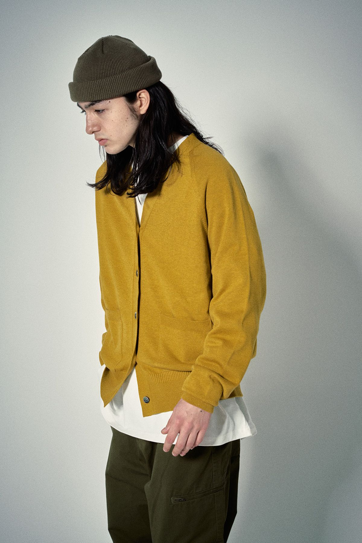 히즈핸더(HISHANDER) WHOLEGARMENT CARDIGAN [Mustard Yellow]
