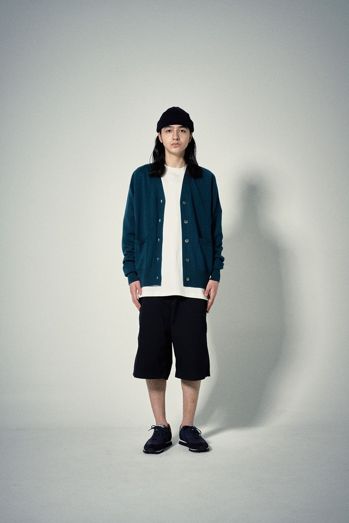 히즈핸더(HISHANDER) WHOLEGARMENT CARDIGAN [Blue Green]